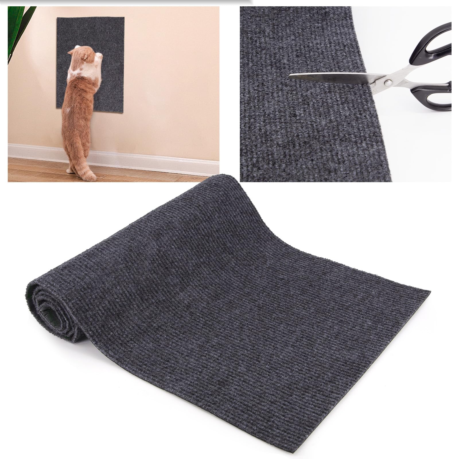 Cat Scratching Mat Furniture Protectors from Cats Scratch DIY Self-Adhesive Climbing Cat Scratcher Anti Scratch Protector for Sofa Couch Cat Scratching Pad for Wall