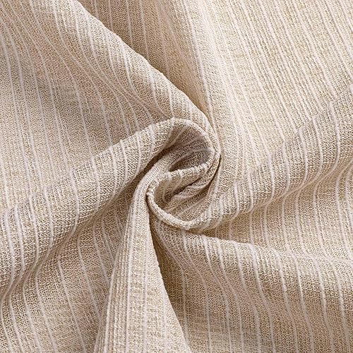 Miniatura 6 de Valea Home Chenile - Cortinas de cocina de lino a rayas de 36 pulgadas de largo, rústicas, rústicas, cortas, cortinas de café para ventana pequeña,