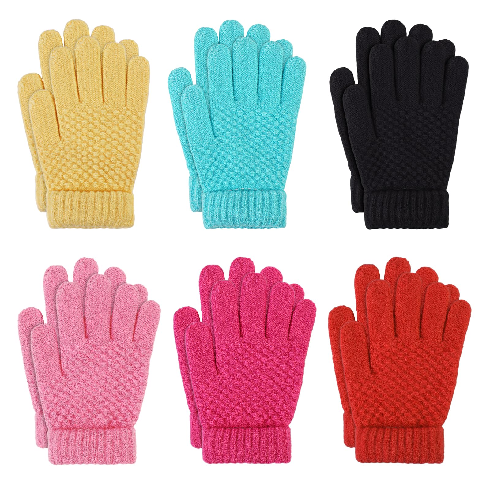 TAGVO Magic winterhandschoenen voor kinderen, set van 6 paar, leuke