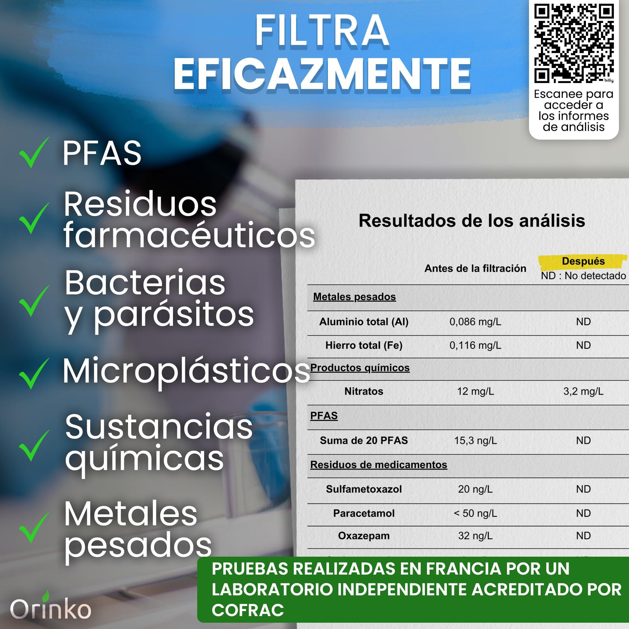 Filtro de Agua por Gravedad - Purificador de Agua Doméstico de Acero Inoxidable con Filtro de Carbón Activo - Sistema de Filtración para Agua Potable Pura - Ideal para Hogar y Camping