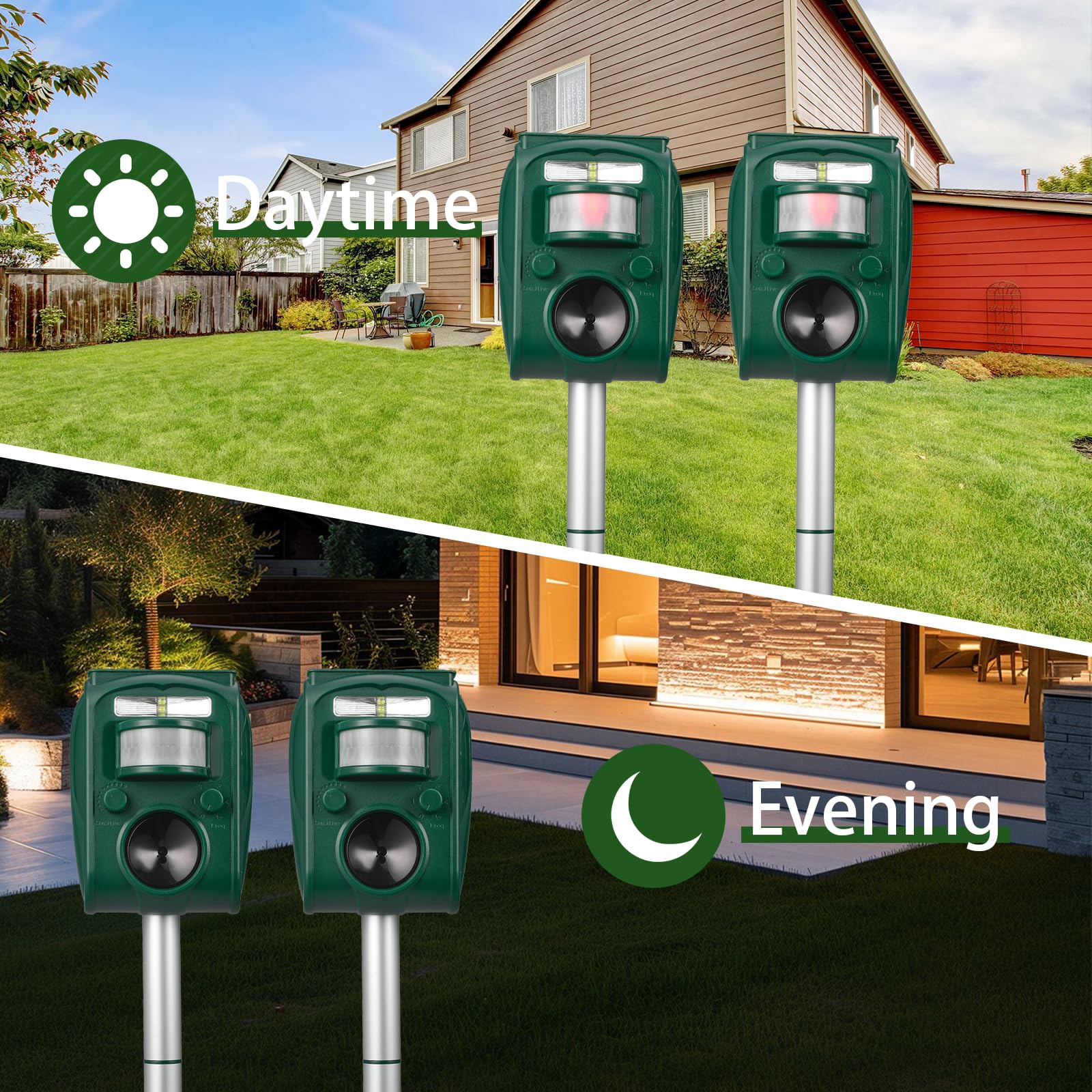 2 Pack Solar Ultraschall Tiervertreiber Outdoor Katzenschreck Outdoor