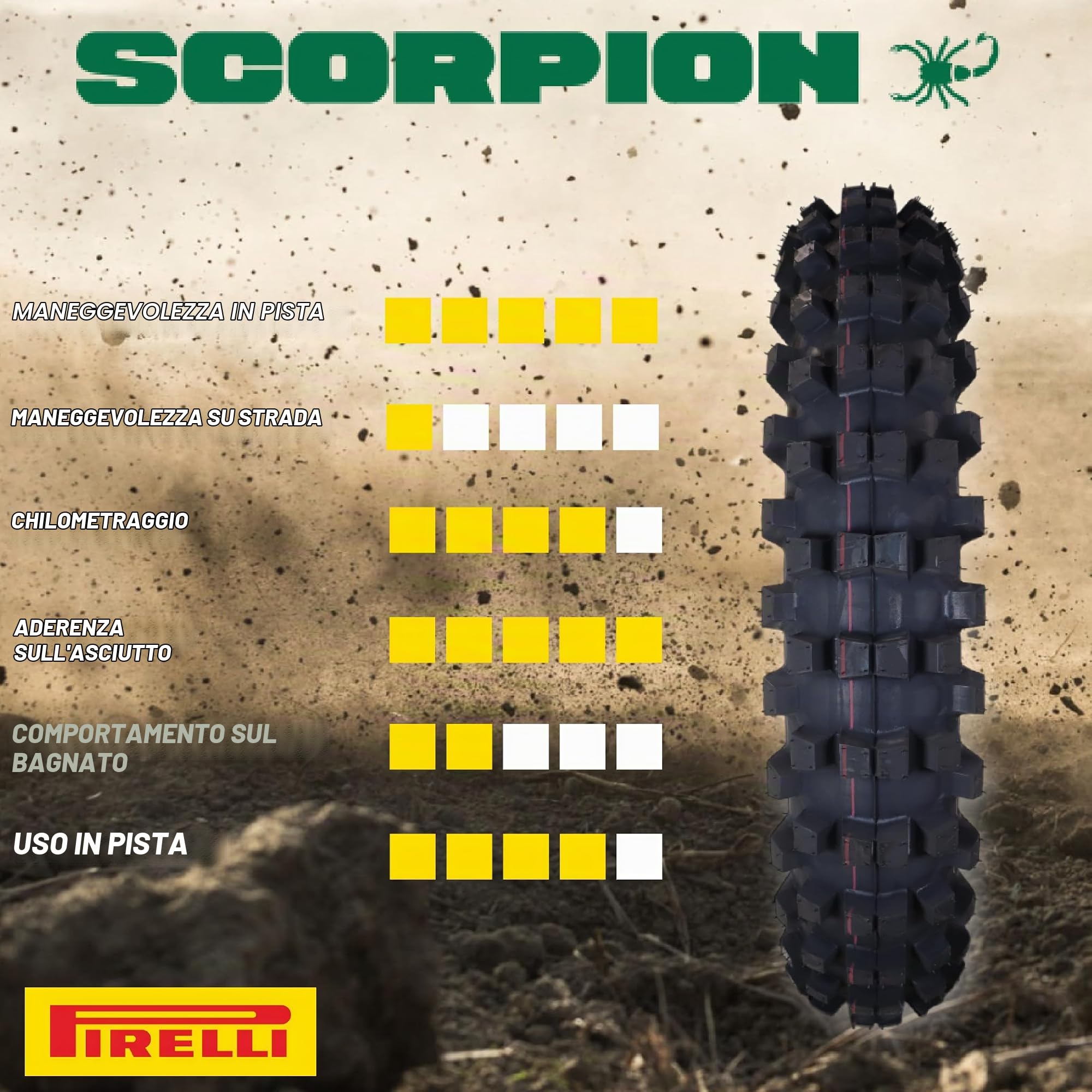 Gomme Pirelli Scorpion mx 120 80-19 63M TT per Moto