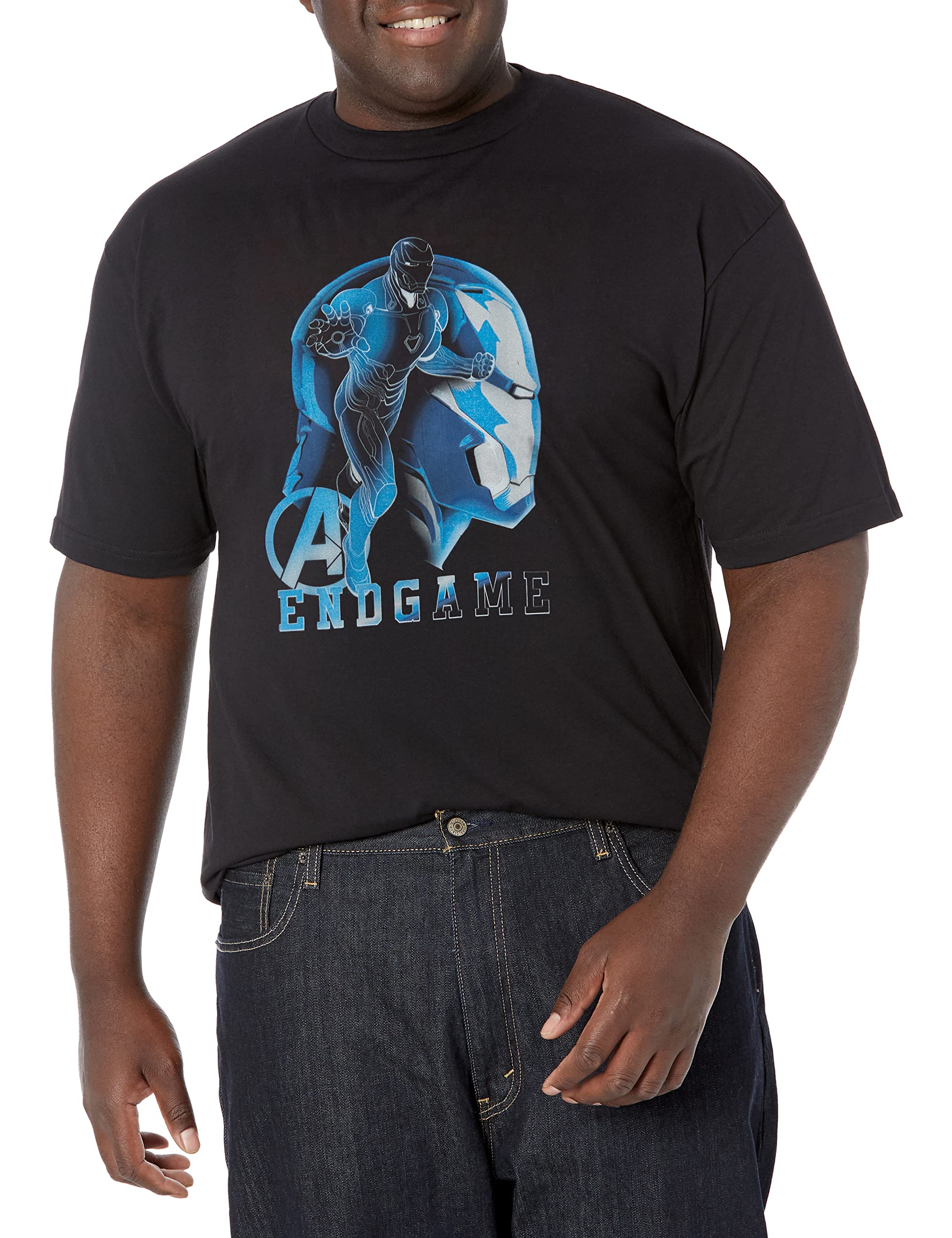 Marvel Big And Tall Ironman Endgame Silhouette Mens Tops Short