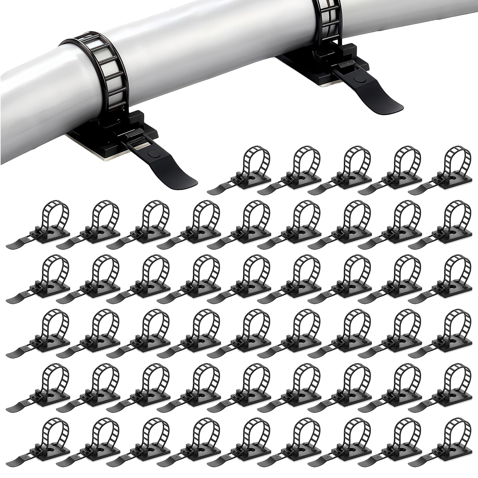 of 50Pcs Multipurpose Nylon Wire Fasteners Adjustable Locking Cable Ties for Organizing Cords in Workplaces Multipurpose Cable Management