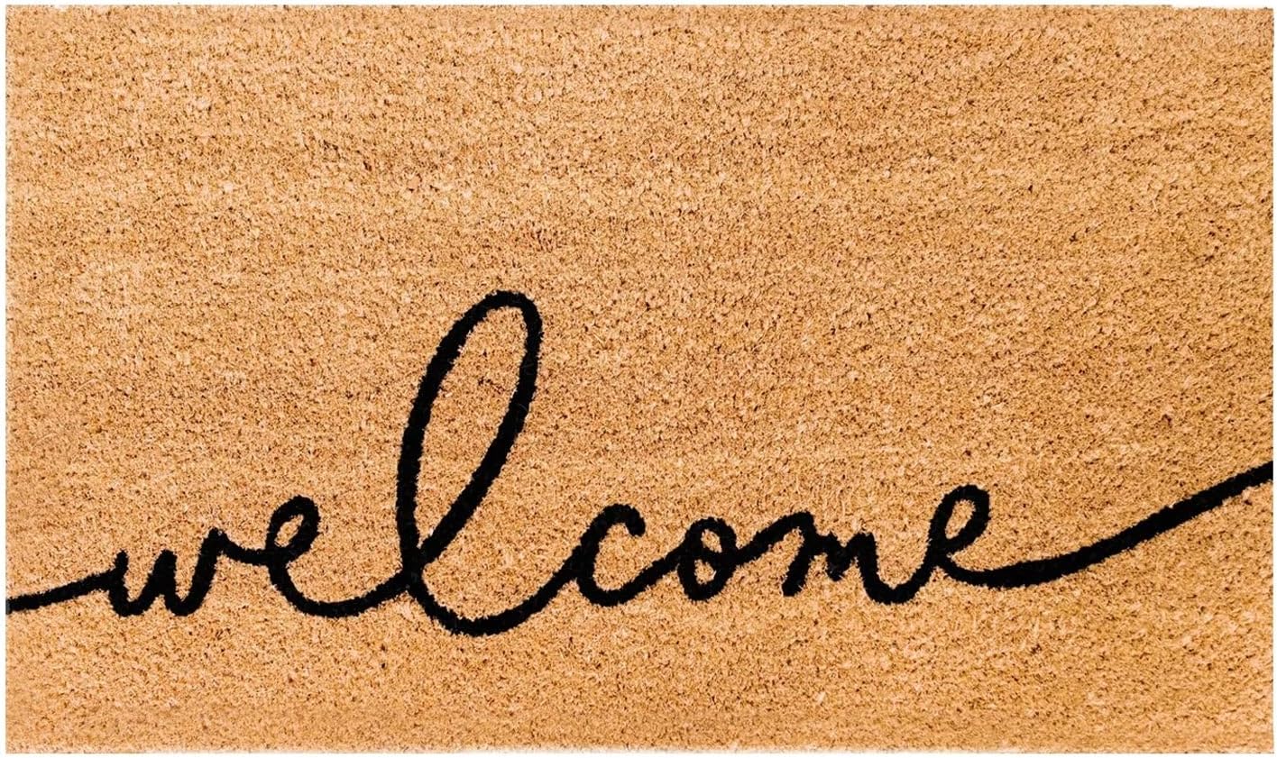 THEODORE MAGNUS Door Mat – Coir Doormat for Outdoor Entrance, Durable Welcome Mat with Non-Slip Backing, Perfect for Front Door and Entryway - Outdoor/Indoor - Warm Greeting - 24" x 48" 24" x 48" Warm Greeting