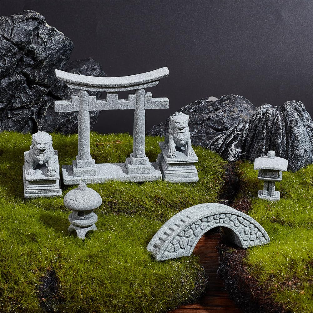 NBEADS 6 Pz Mini Accessori per Giardino Zen, 5 Stili Zen Garden Decor Micro Landscape Fish Tank Scene Ornament Celestite Figurine per Paesaggio Balcone Giardino Fish Tank Decorazione