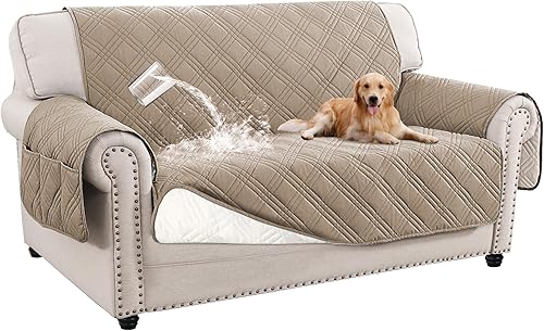Miniatura 12 de Turquoize Funda de sofá impermeable para perros, funda de sofá lavable para sofá de 3 cojines, funda antideslizante para sofá de mascotas para Roble