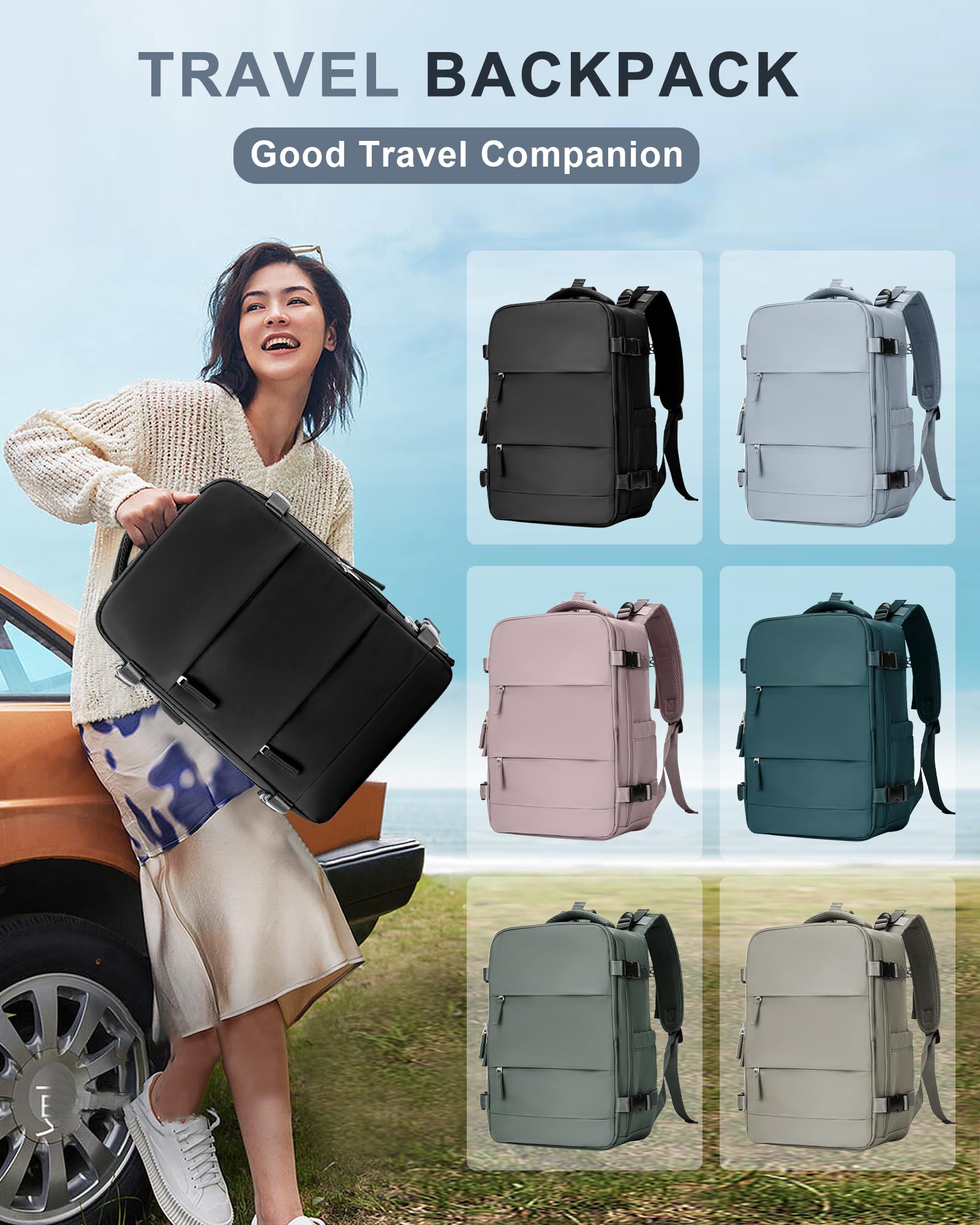 BJLFS Borse da Cabina per Ryanair 40x20x25 Bagaglio a Mano Zaino Borsa Zaino da Viaggio, Zaino da trekking,Zaino Easyjet 45x36x20,Zaino Casual per laptop da 14 pollici per scuola