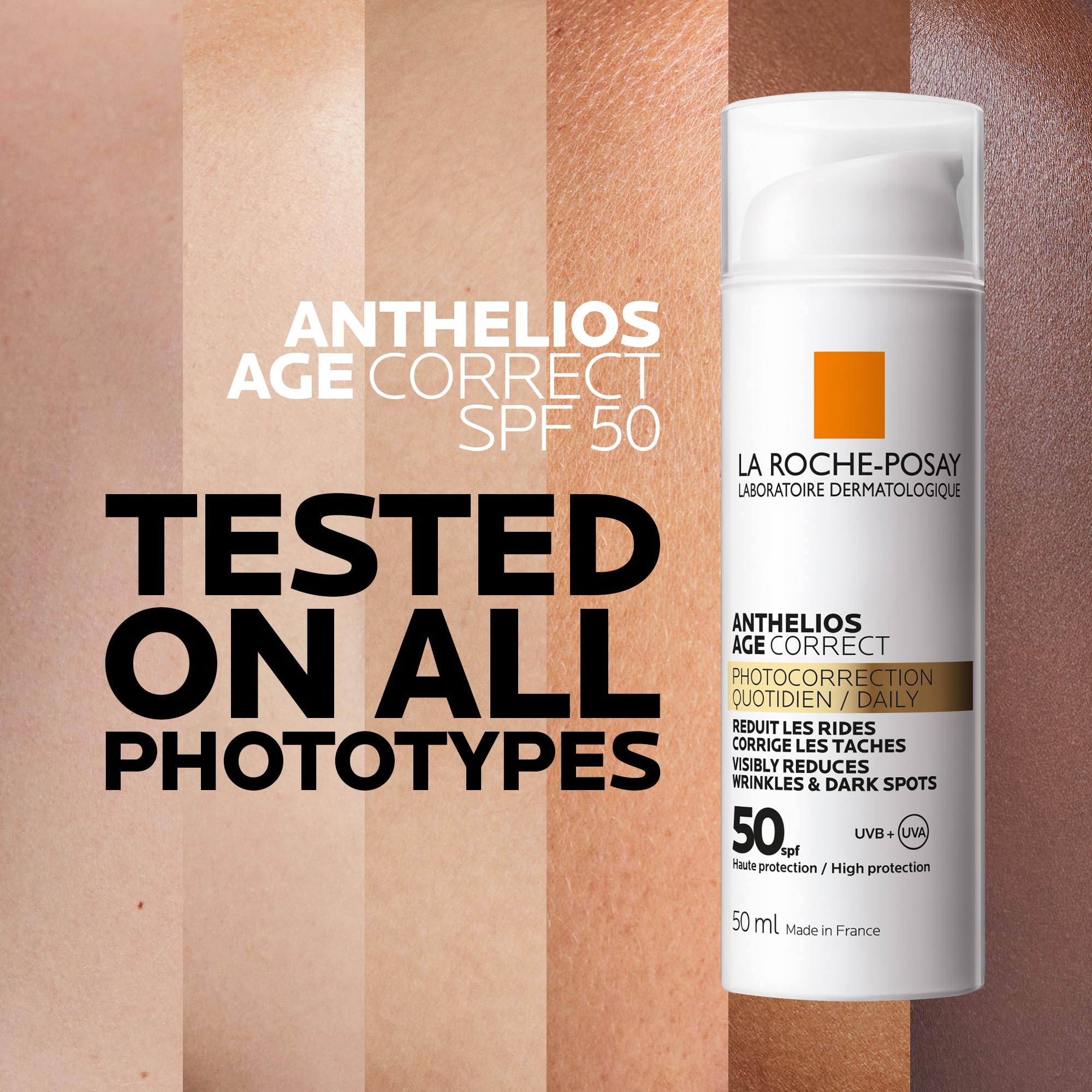 L'Oréal Paris Age Correct Spf50 Tubo 50 ml | Nawilżający, do skóry dojrzałej, wrażliwej, zapobiega starzeniu się skóry spowodowanemu światłem, z niacynamidem