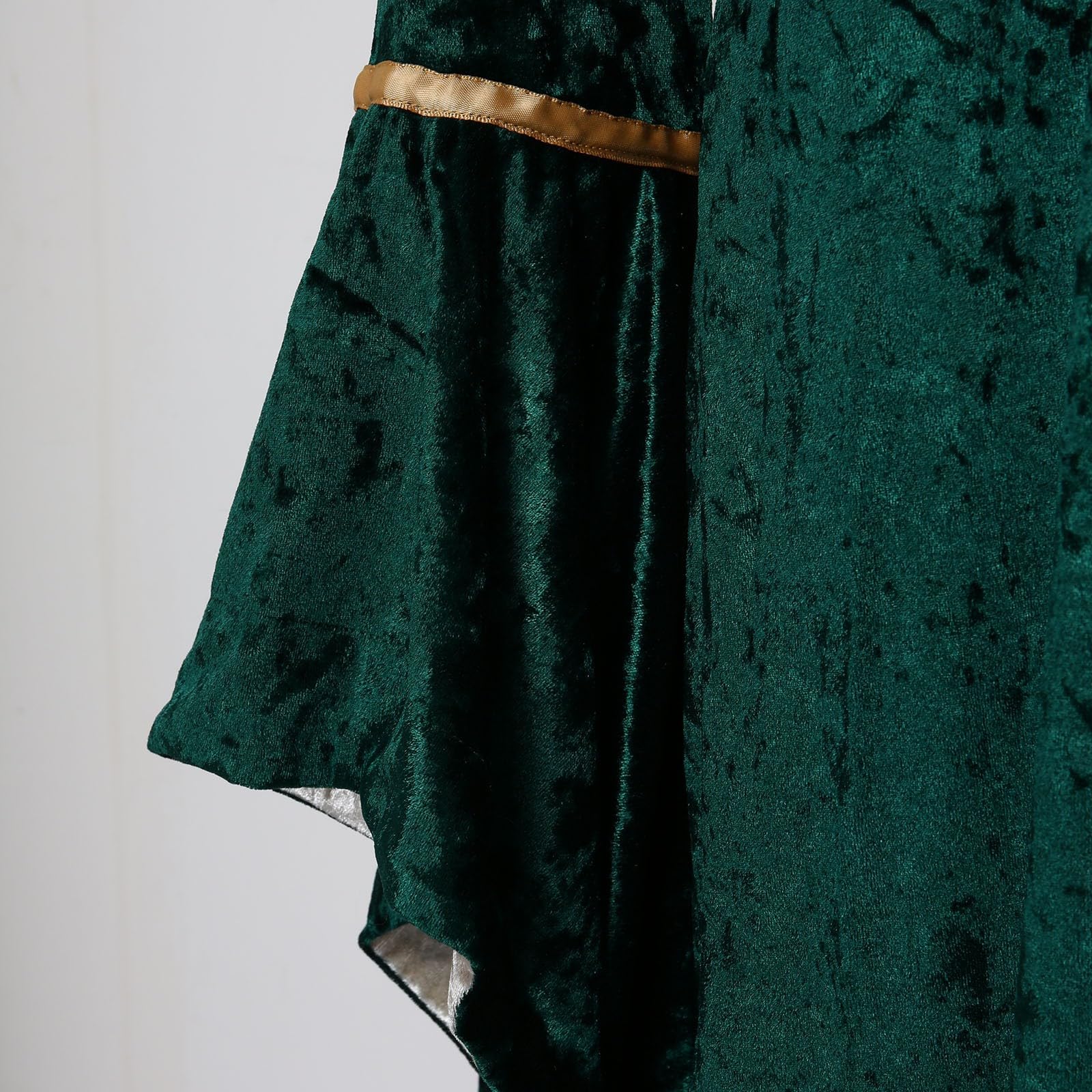 Bretelles en Velours Manches évasées Robes médiévales Robes de scène Longues