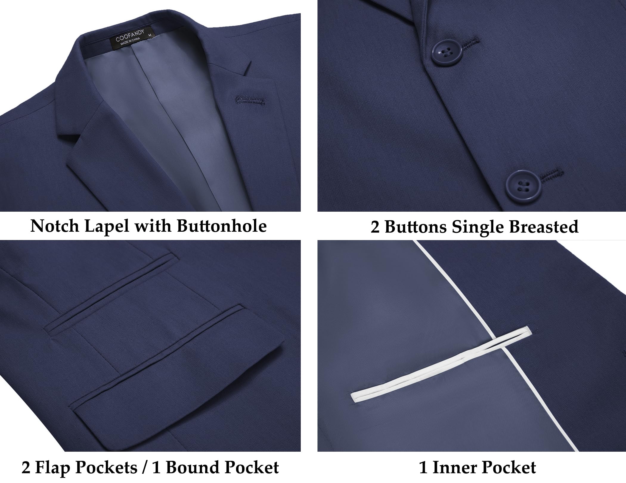 COOFANDY Abito da uomo in 2 pezzi in lino, vestibilità regolare, casual, leggero, con giacca e pantaloni