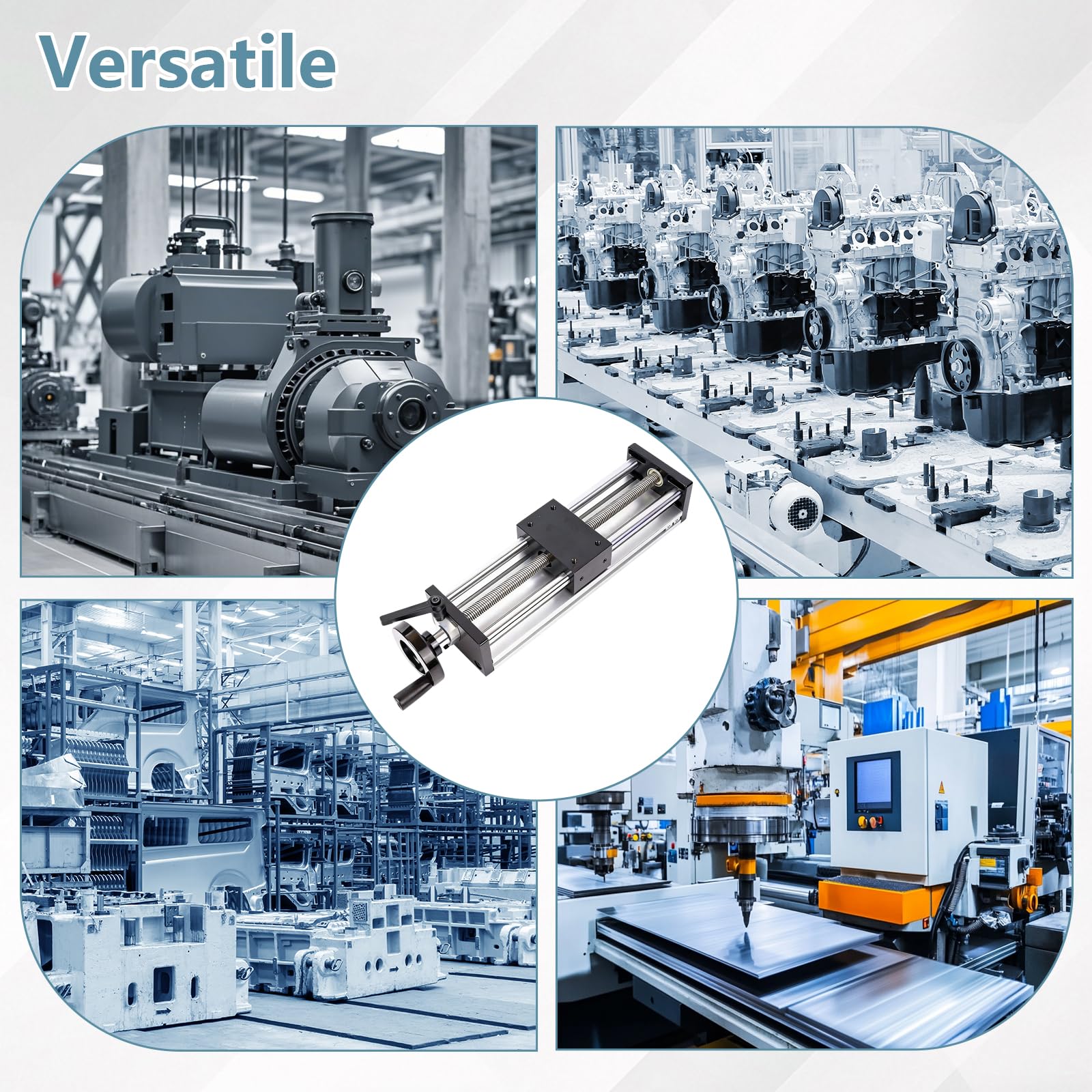 LinearfüHrung mit Handrad, 200mm Verfahrweg Manuelle Linearschiene mit Verriegelung, Lineartisch Kugelumlaufspindel für CNC-Ausrüstung Transformation