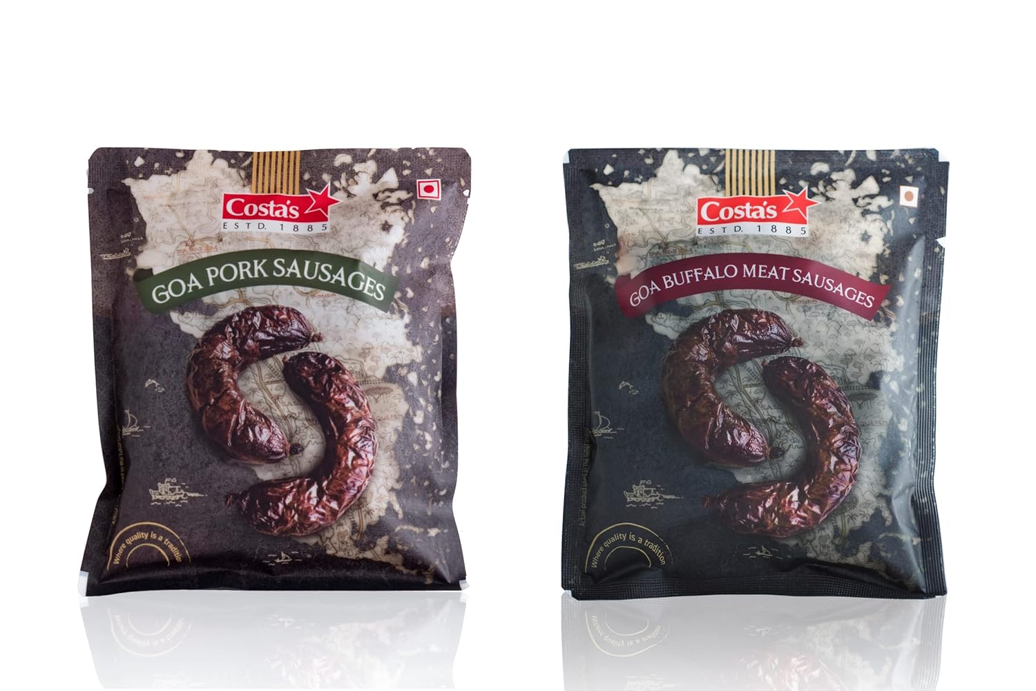 Costa's Goa Pork Sausages 200g & Goa Buffalo Meat Sausages 200g (Vacuum
