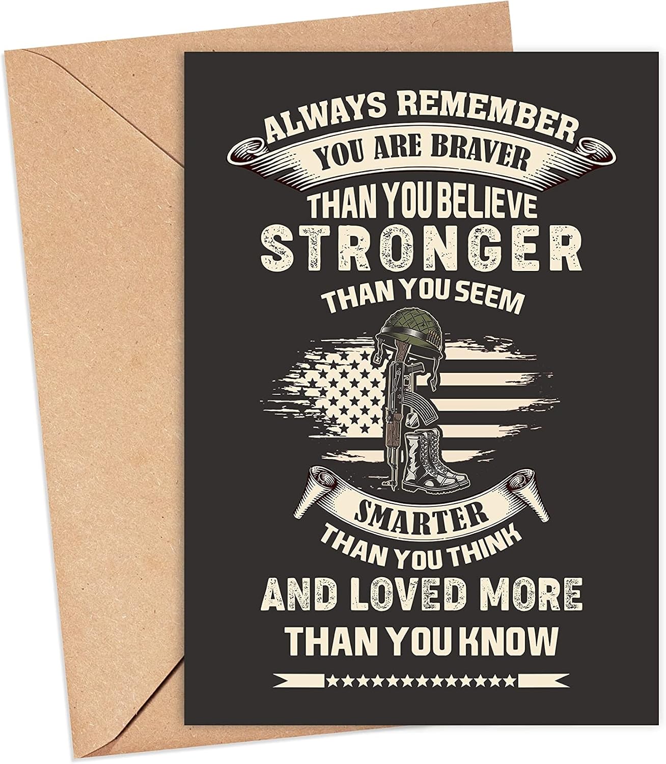 Amazon.com : Emily gift Motivational Card For Soldier - Veteran With ...