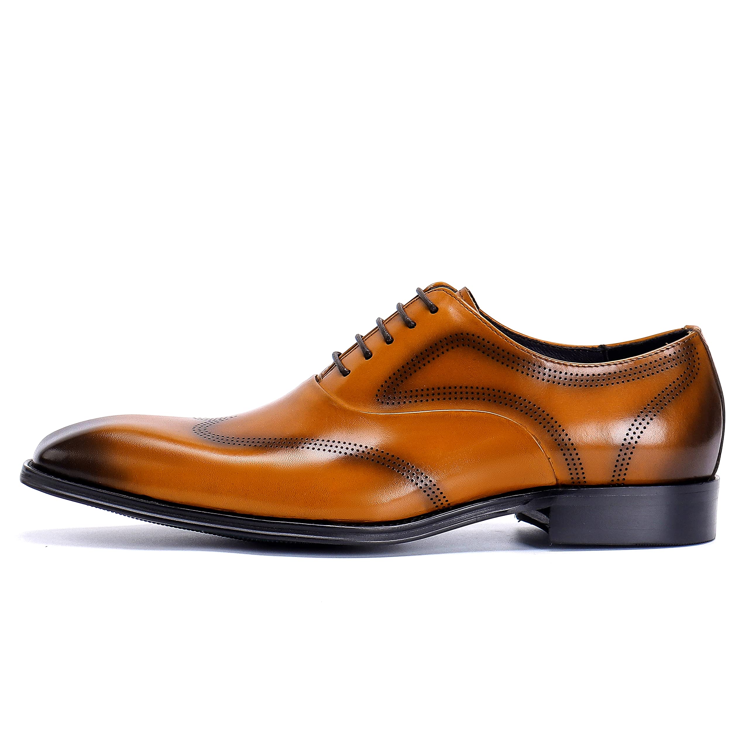 Oxfords Casual Affari da Uomo Brogues Eleganti Formali Lavoro Scarpe Basse Stringate in Vera Pelle