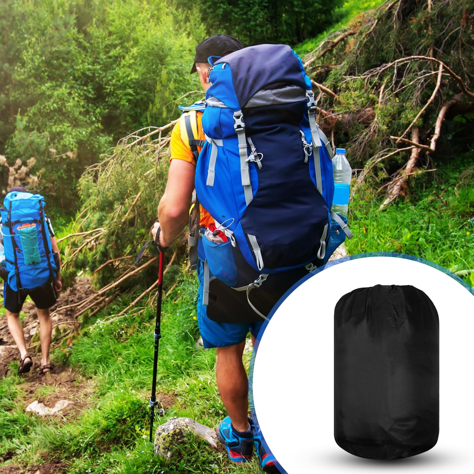 VitalCozy 24 Pcs Sleeping Bags for Adults Bulk Lightweight Waterproof Backpacking Camping Sleeping Bag with Compression Sack, Portable Compact for Hunting Hiking Outdoor Camping Essential (Black)