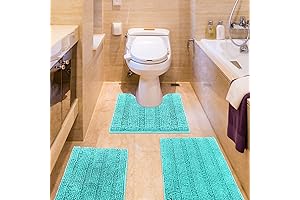 Striped Teal Green Bathroom Rug Set: A Refreshing Retreat for Your Haven