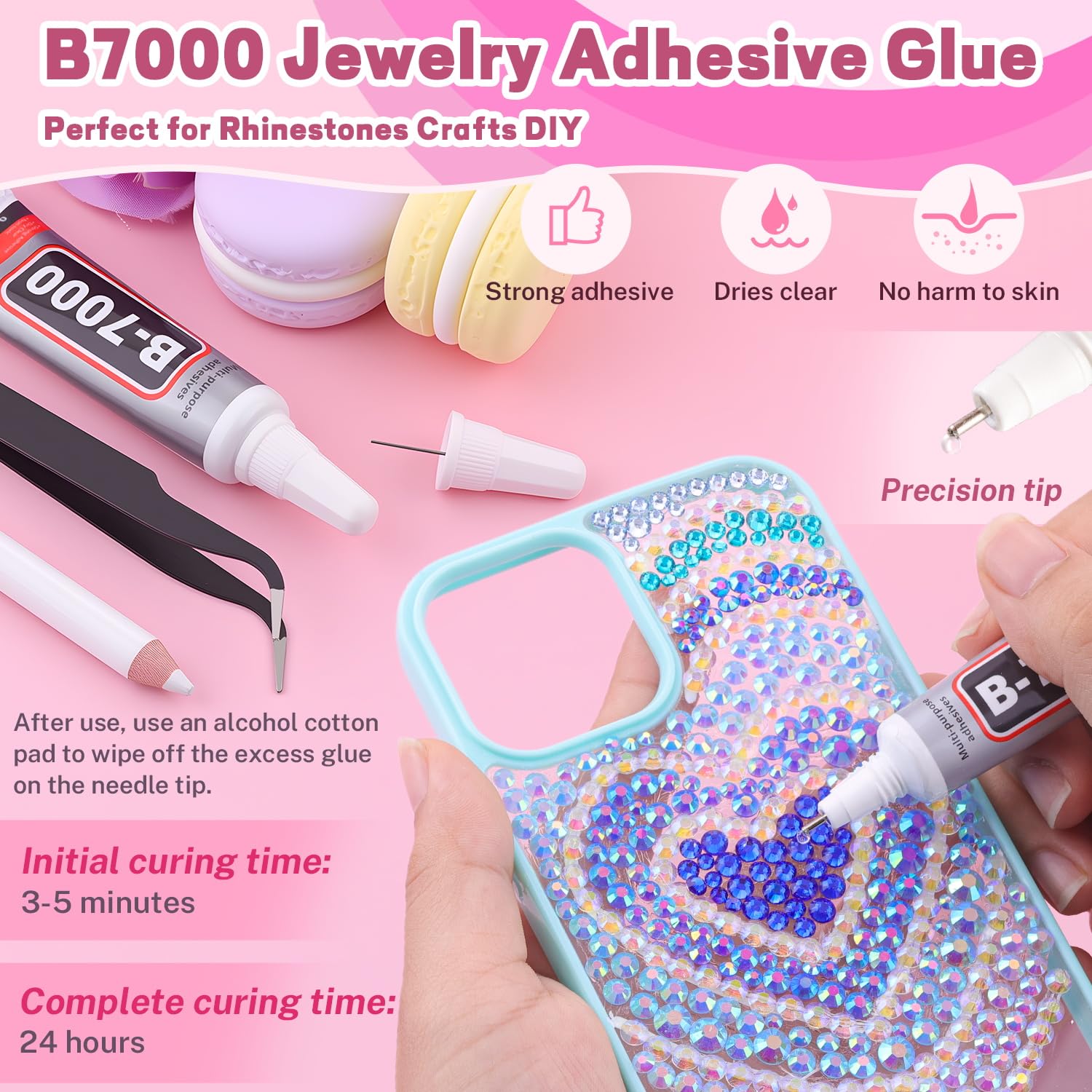 20000Pcs Blue Rhinestones for Bedazzling with B7000 Jewelry Glue, Resin Rhinestones for Crafting Crafts DIY, Bedazzler Kit Gems for Clothing Shoes Tumblers Fabric Nail Art Assorted Size 3/4/5/6mm — view 5