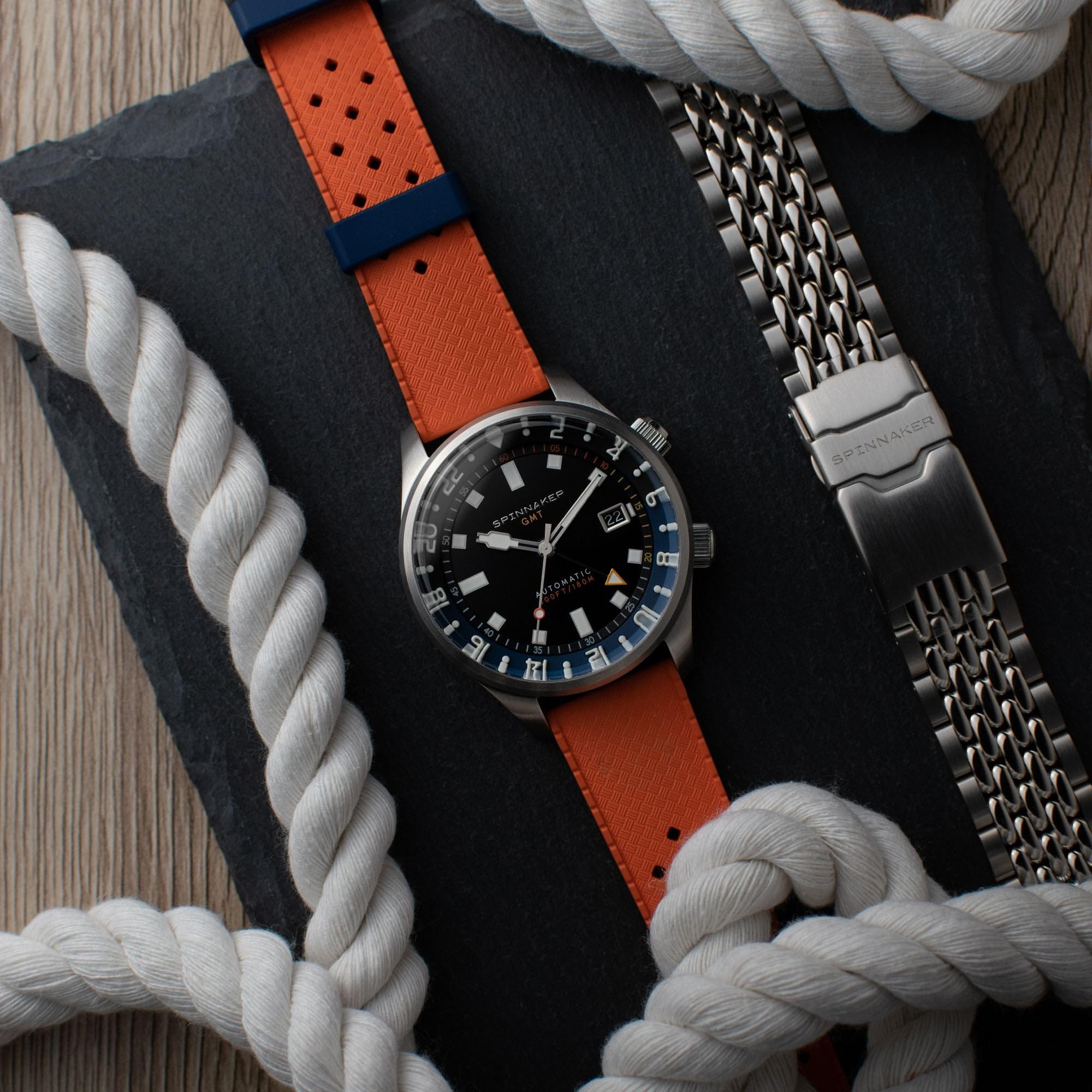 Spinnaker Bradner GMT SP-5121 - Orologio automatico da uomo, 42 mm, con cinturino in acciaio inox massiccio