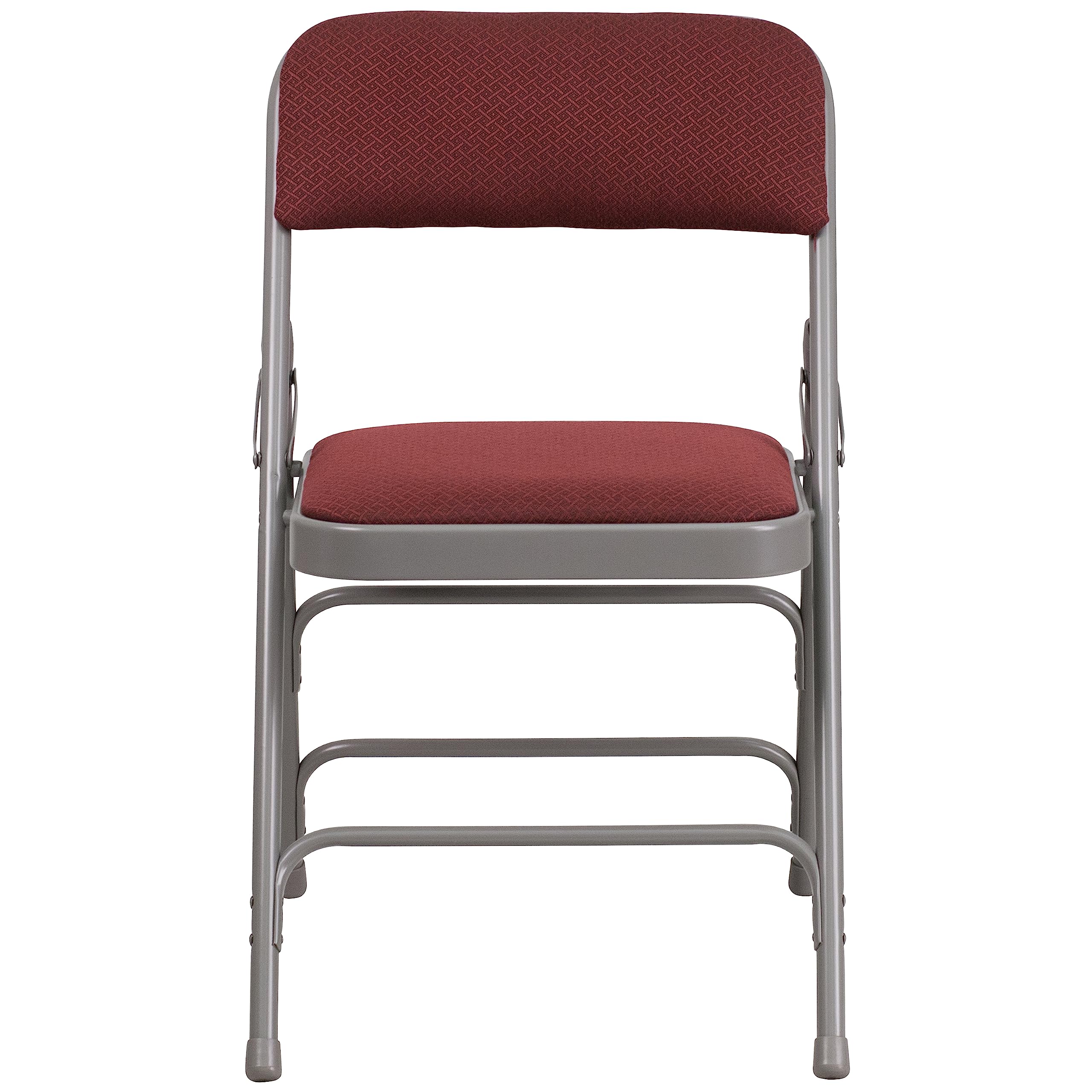 Flash Furniture Hercules Series Chaise Pliante incurvée à Triple Renfort et Double charnière en Tissu à Motif Bordeaux