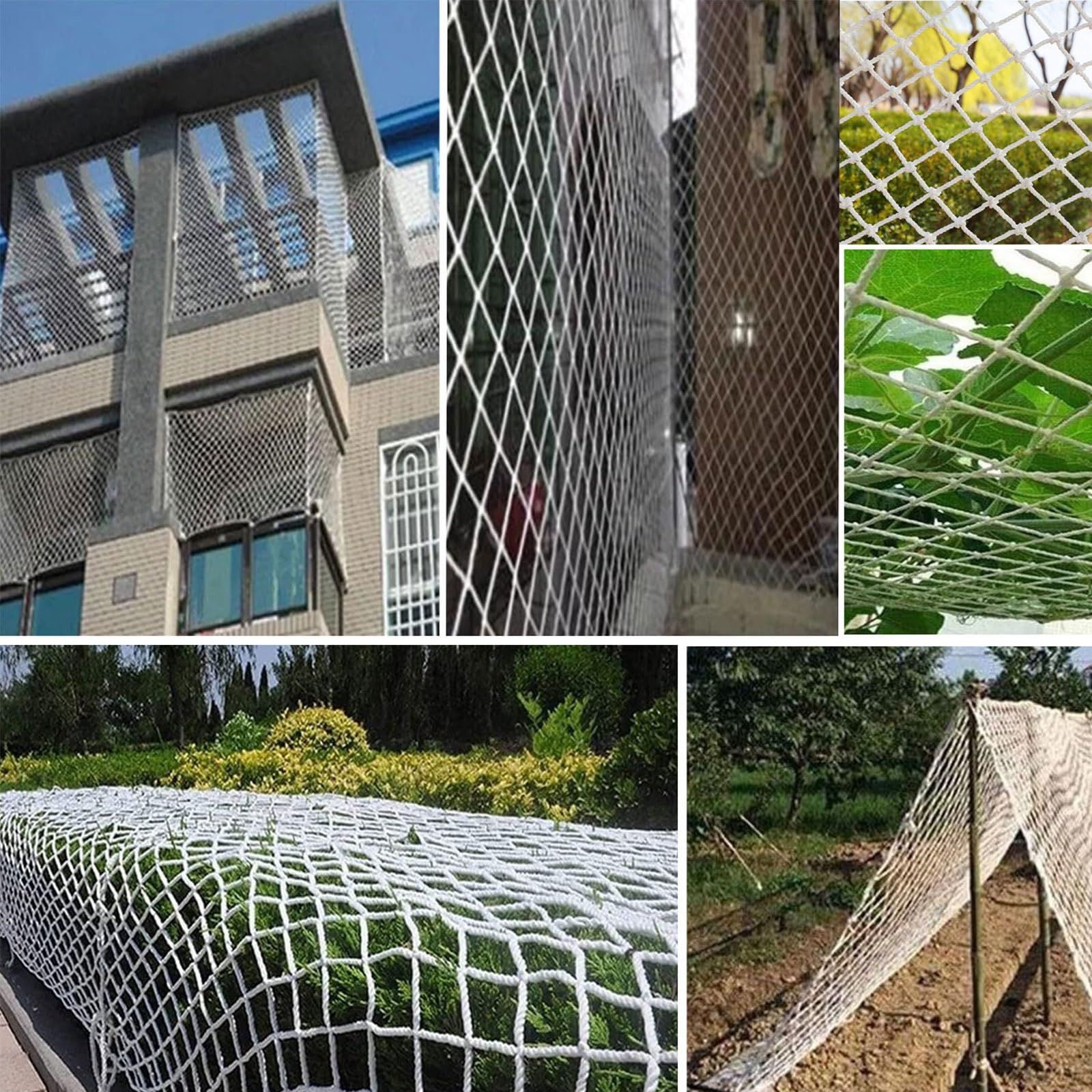 Rete di sicurezza per animali domestici, 40,6 x 7,6 m, in nylon bianco (corda da 6 mm e maglia da 5 cm), protezione anti-goccia, per cani e gatti, resistente, per esterni