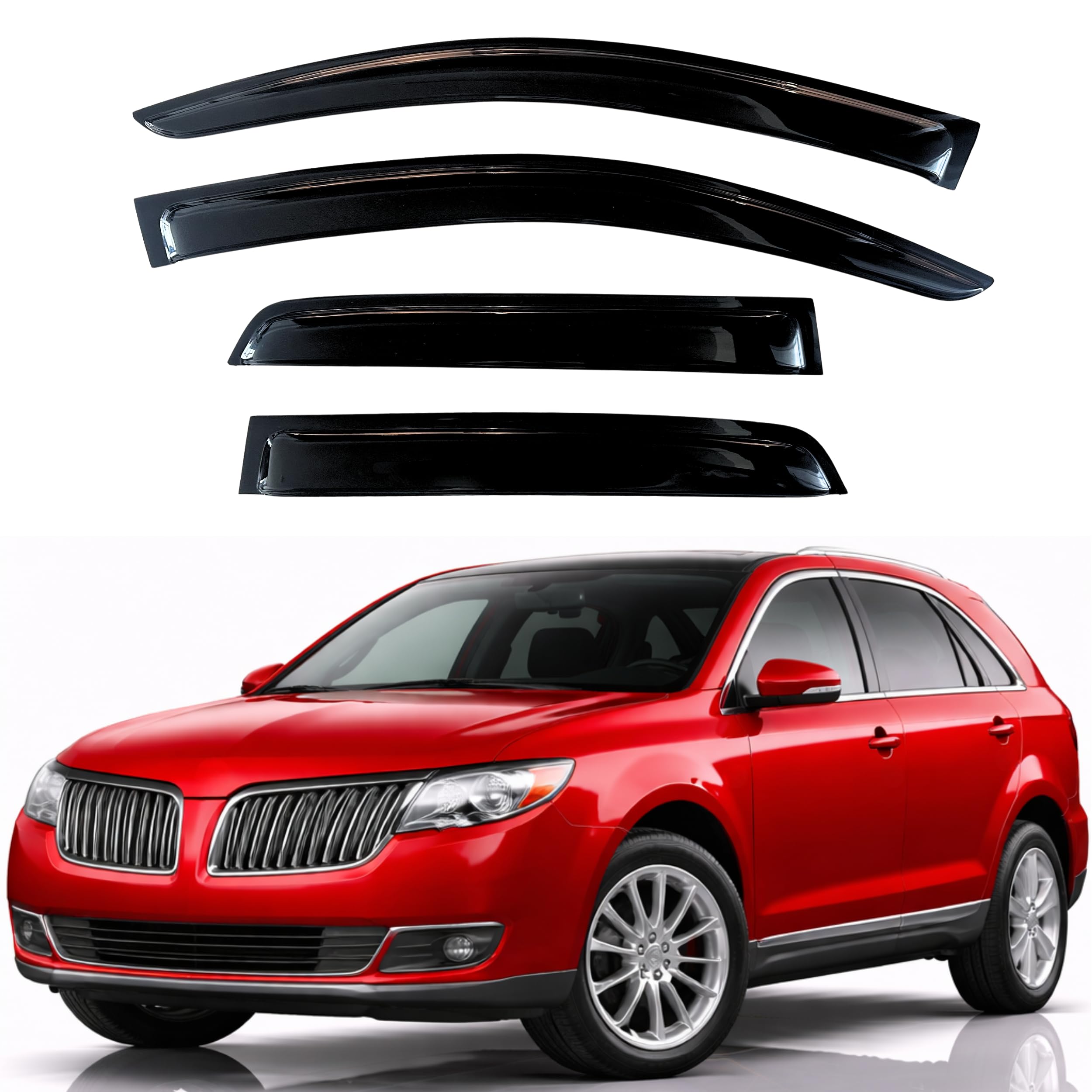 KPY Rain Guards Fit for 2010 Lincoln MKT, Out-Channel Window Visors Vent Wind Deflectors 4PC, Car Accessories for 2010 MKT