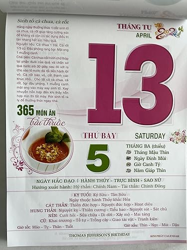 Miniatura 10 de Calendario diario vietnamita montado en la pared de Año Nuevo Tamaño Grande 7.5Wx10.5H_Bo Lich Bloc Treo Tuong Tamaño Lon