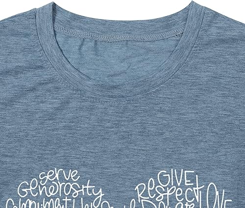 Vista 2 de Camisas de bondad para mujer, camisetas gráficas de corazón con texto inspirador, letras inspiradoras, divertidas e informales de manga corta
