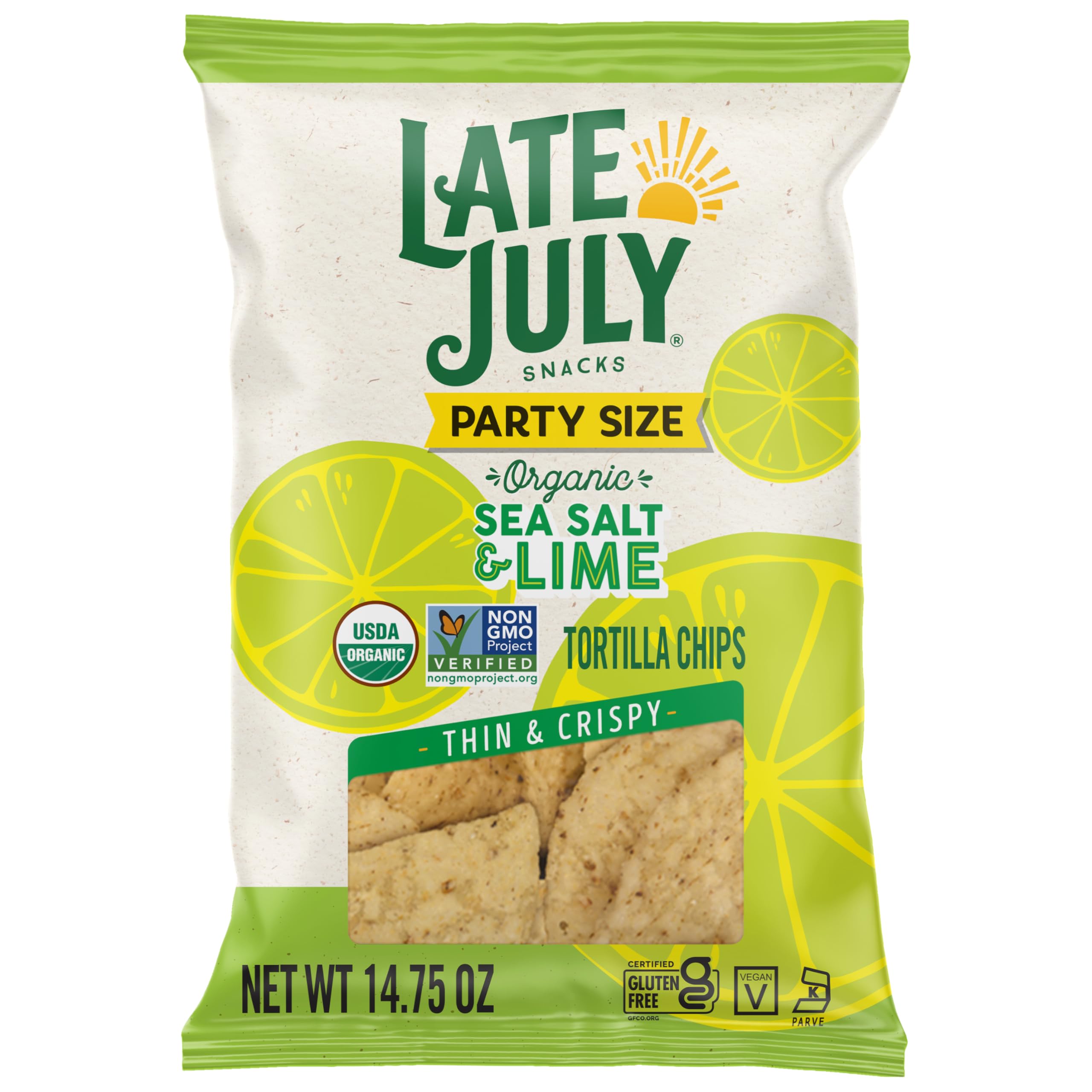 Sea Salt & Lime Organic Tortilla Chips, 14.75 Oz Bag