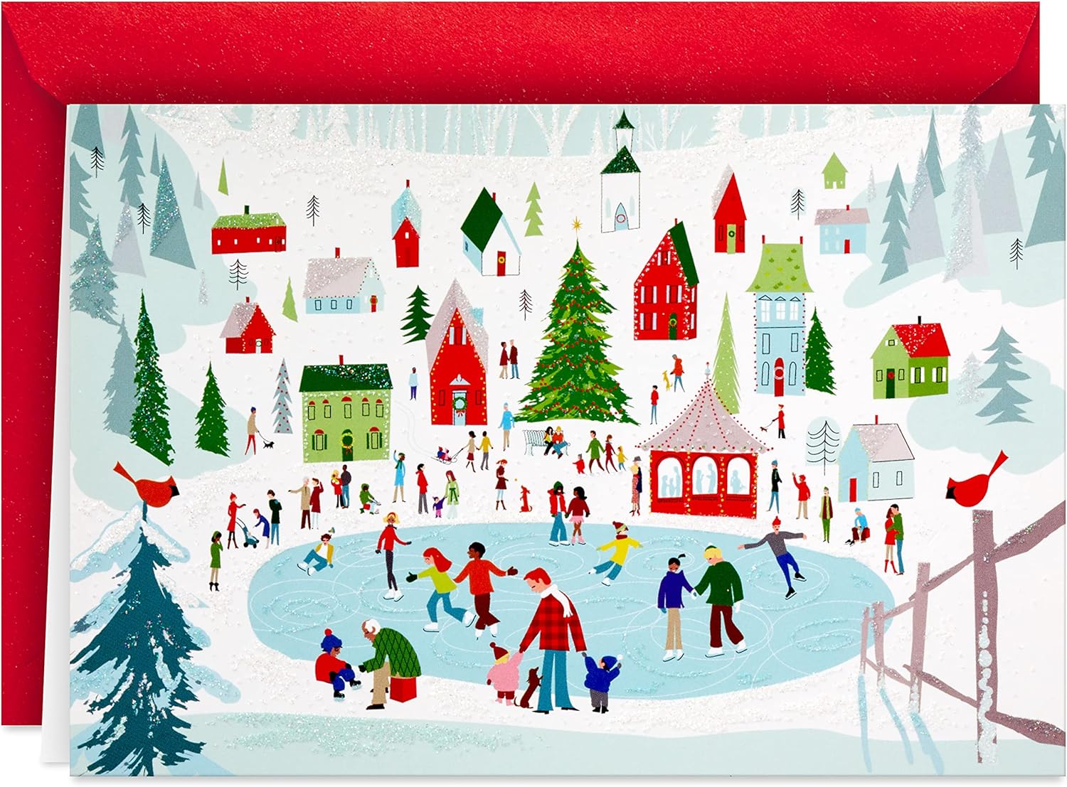 Hallmark Boxed Holiday Cards, Snowy City (40 Cards with Envelopes) : Office Products