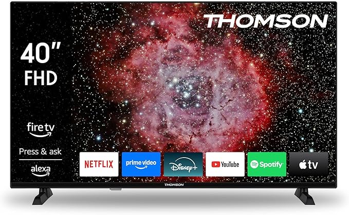 THOMSON 40 Pulgadas (100 cm) Full HD LED Smart TV con Fire TV, AirPlay, Wi-Fi, HDR10, Dolby Audio, Bluetooth 5.0, Sintonizador Triple (Cable/satélite/Antena), HDMI, USB, Ci+, 40FF2S34