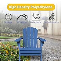 Vista 4 de Kingdura Silla Adirondack plegable, silla portátil de polietileno de alta densidad resistente a todo tipo de clima, silla de patio al aire libre