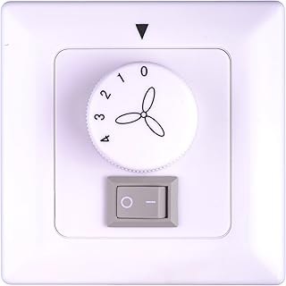 Pepeo Interrupteur mural pour ventilateurs de plafond avec éclairage, compatible avec les ventilateurs de toutes marques, installation apparente