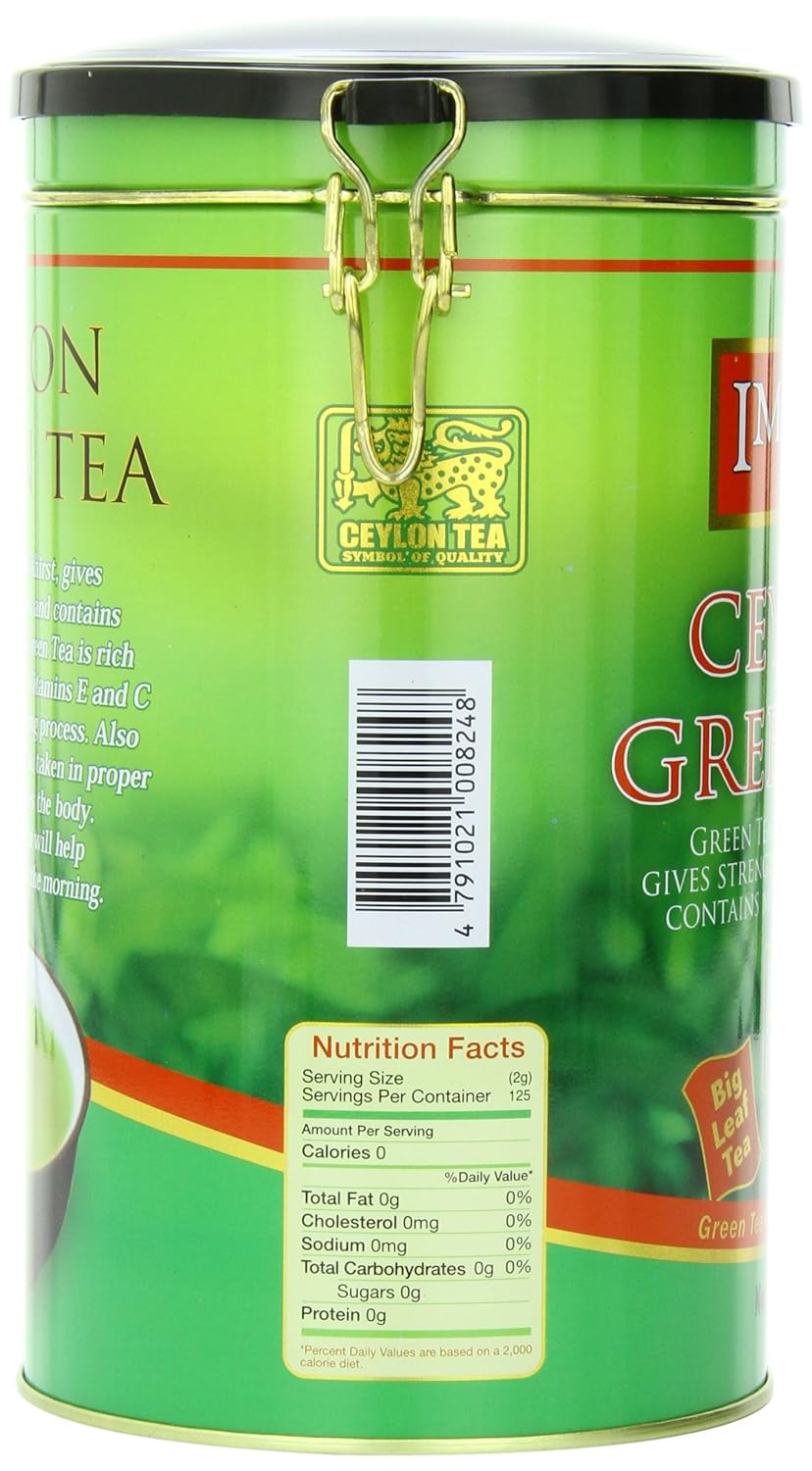 Impra Green Tea in Metal Caddy, Big Leaf, 8.82 Ounce