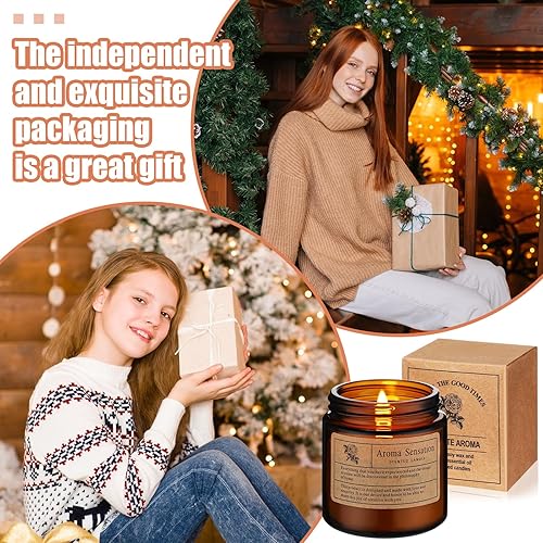 Miniatura 7 de MTLEE Juego de 12 velas perfumadas para el hogar, juego de regalo para mujeres, velas de aromaterapia de larga duración, velas de cera de soja a