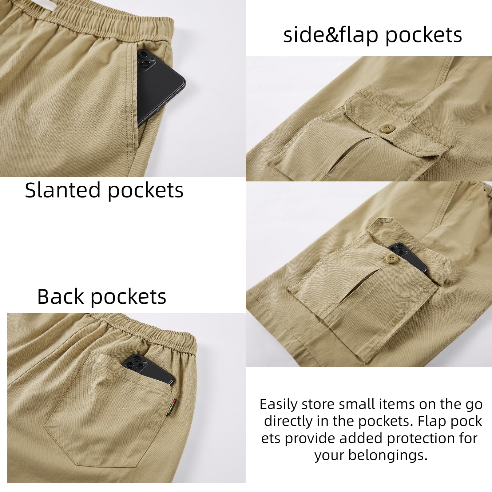 MakingDa Cotone Pantaloni Cargo Uomo Estivi Coulisse Vita Elasticizzata Tasca Utility Slim Fit Corsa Marcia Trekking Campeggio Bermuda Leggero Classico Sportivo Vacanza Spiaggia Short