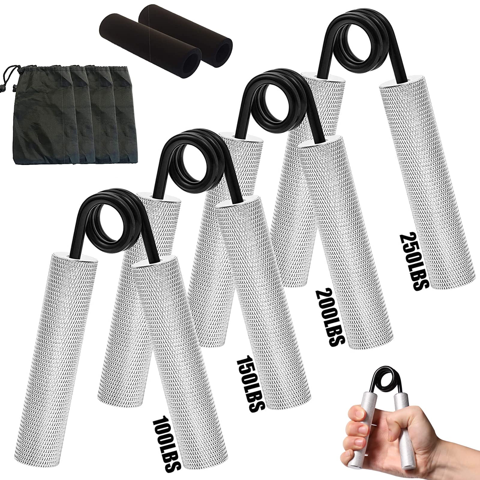 Grip Trainer, Gripper, Grip Strength Trainer, 4 Pack Gripper