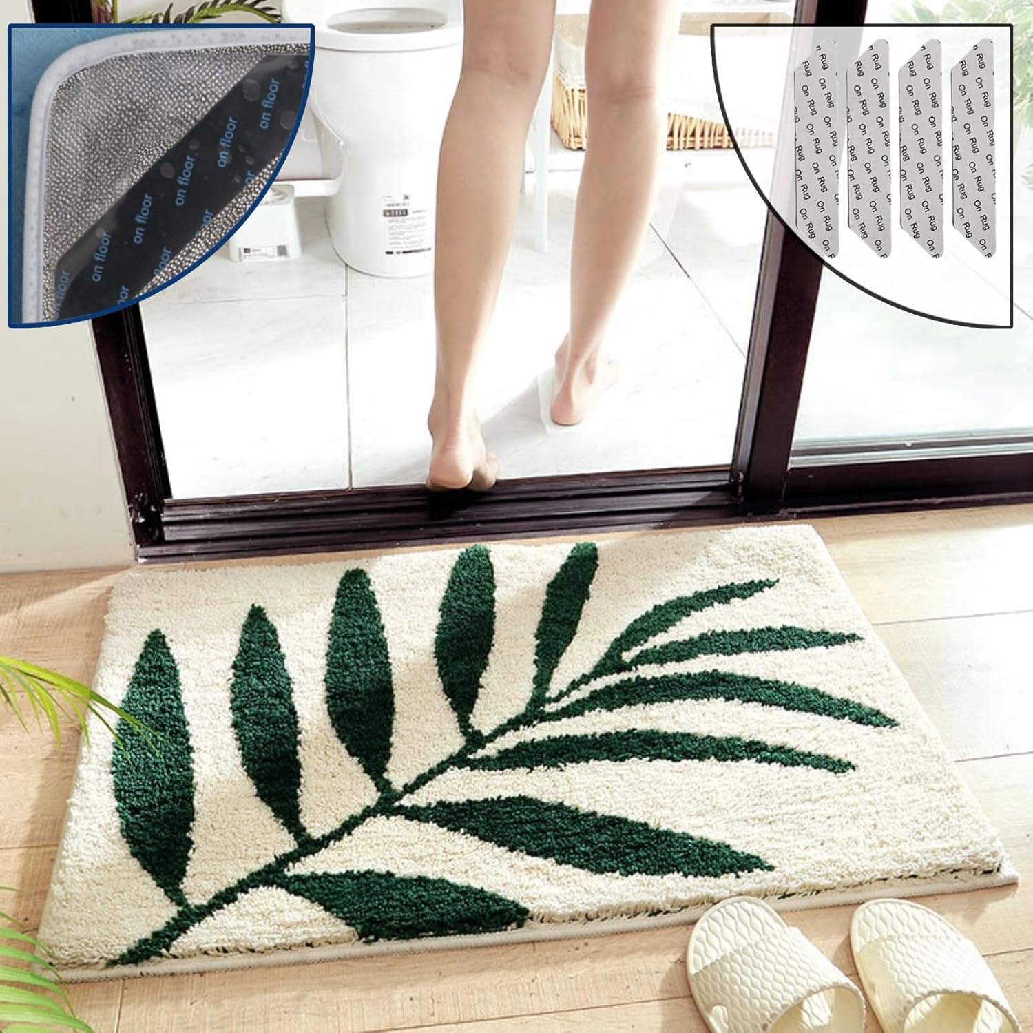 Luxury Bathroom Rugs Mat – 2cm/0.78inch Thick Extra Soft Absorbent Bath Rugs, Non-Shedding, Machine Wash, Non-Slip Shaggy Plush Carpet for Bathroom, Shower Room (AA008, 40cm×60cm/16inch×24inch)