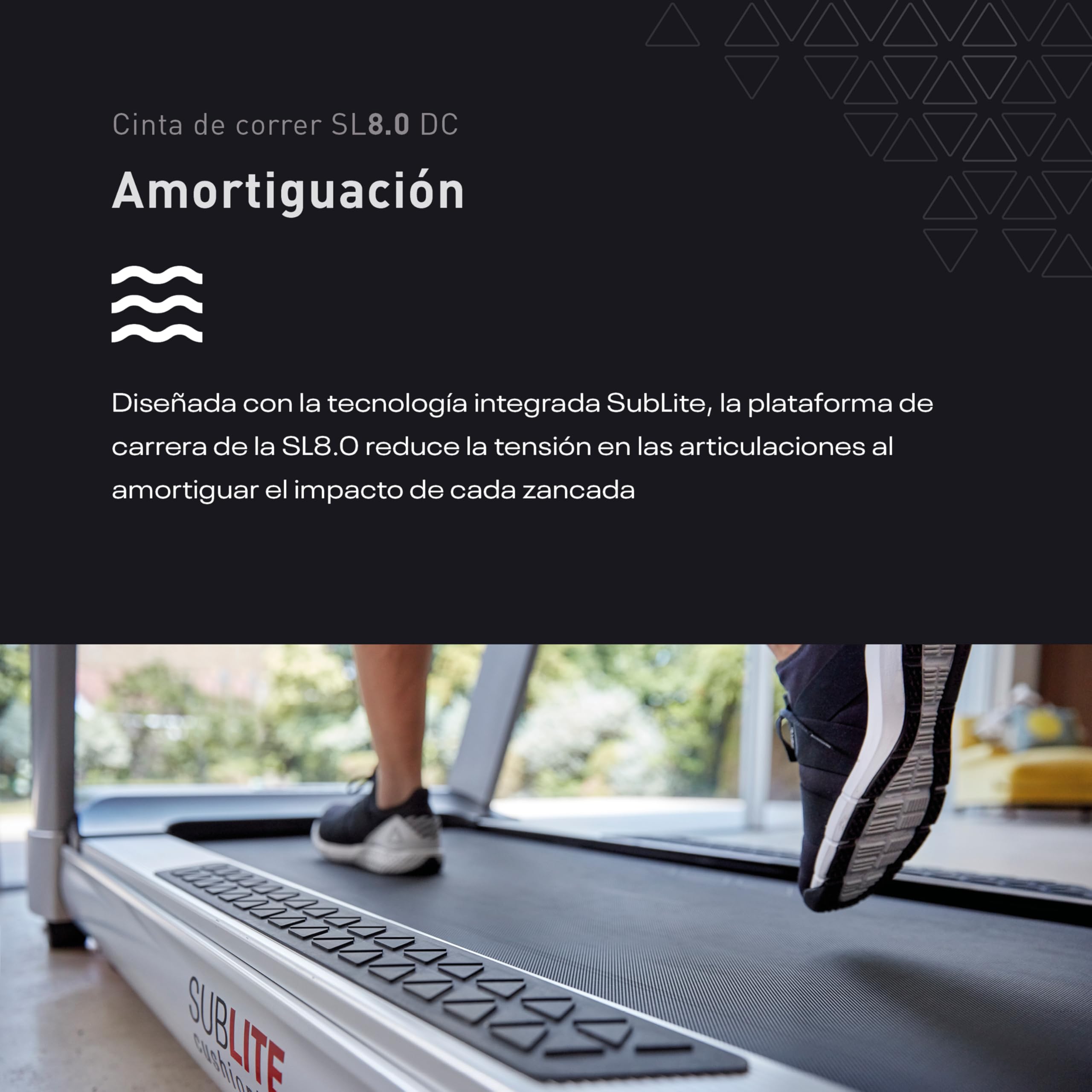 Cinta de Correr Reebok SL8.0 - Motor 3HP DC - Velocidad máxima: 20 km/h - 18 Niveles de inclinación - 90% Montada - Bluetooth