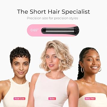 TYMO Cordless Mini Flat Iron, 0.65 Pencil Curling Iron for Short Hair