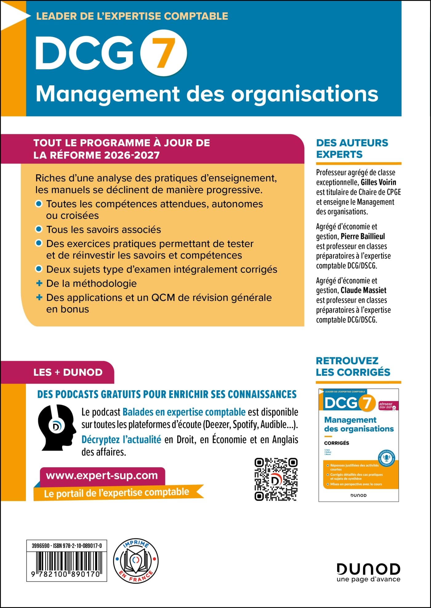 DCG 7 - Management des organisations - Manuel - Réforme 2026-2027