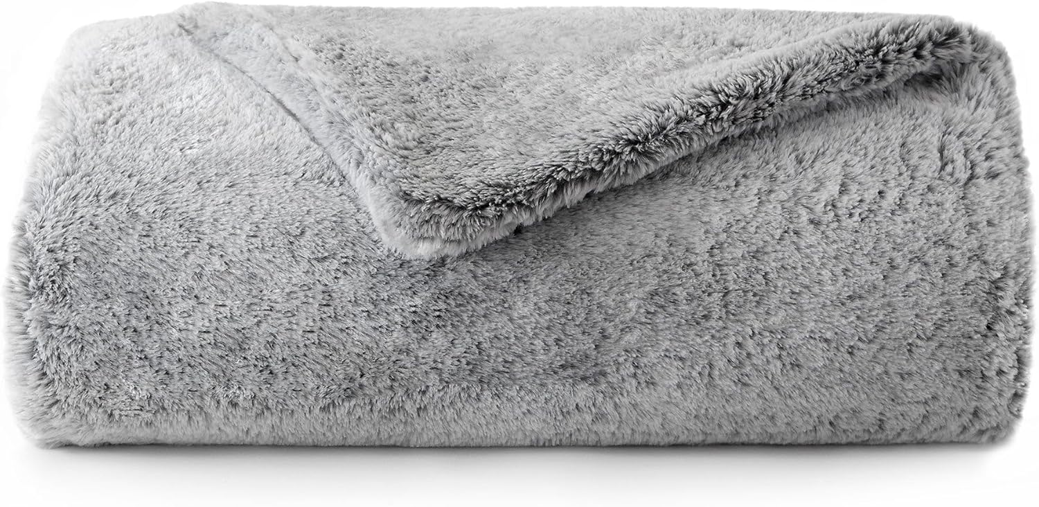 Faux Fur Blanket Grey (Faux Fur)