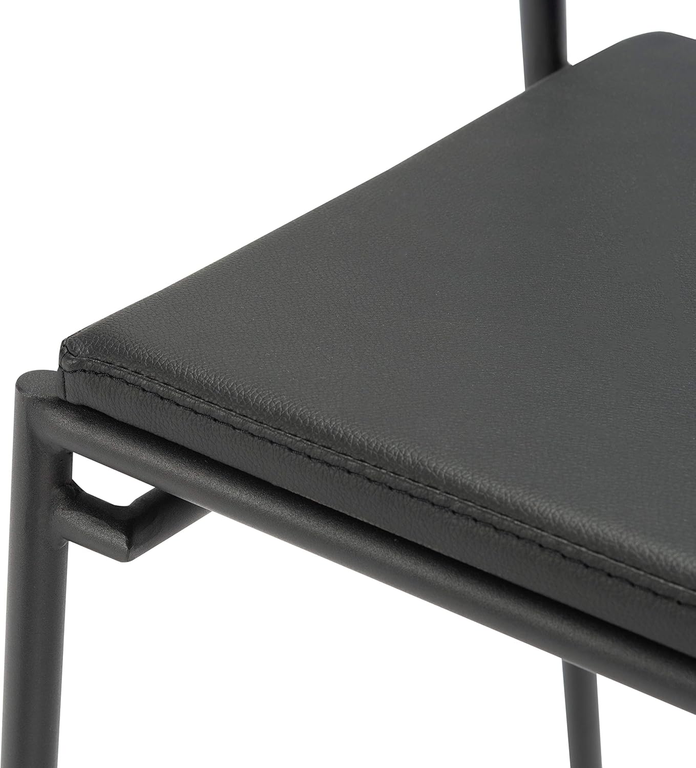 SAFAVIEH Home Collection Knightley Black Faux Leather 26-inch Counter Stool (Set of 2)