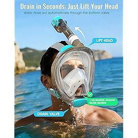 Greatever G2 Full Face Snorkel Mask with Latest Dry Top System,Foldable 180 Degree Panoramic View Snorkeling Mask with Camera Mount,Safe Breathing,Anti-Leak&Anti-Fog