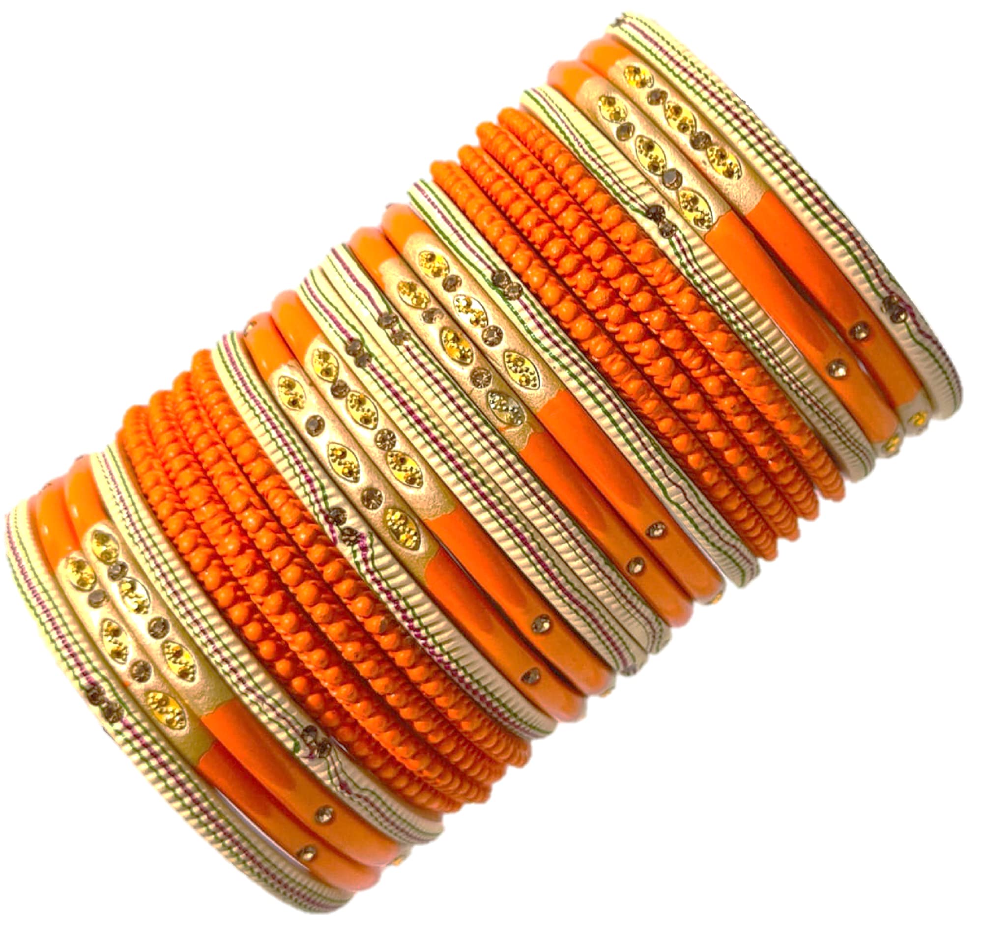 Anshi Creations Womens 555 Baba Lahthi Muzaffarpur Famous Bangle Set (Orange, 2.2) (B095MBN57T) Amazon Price History, Amazon Price Tracker