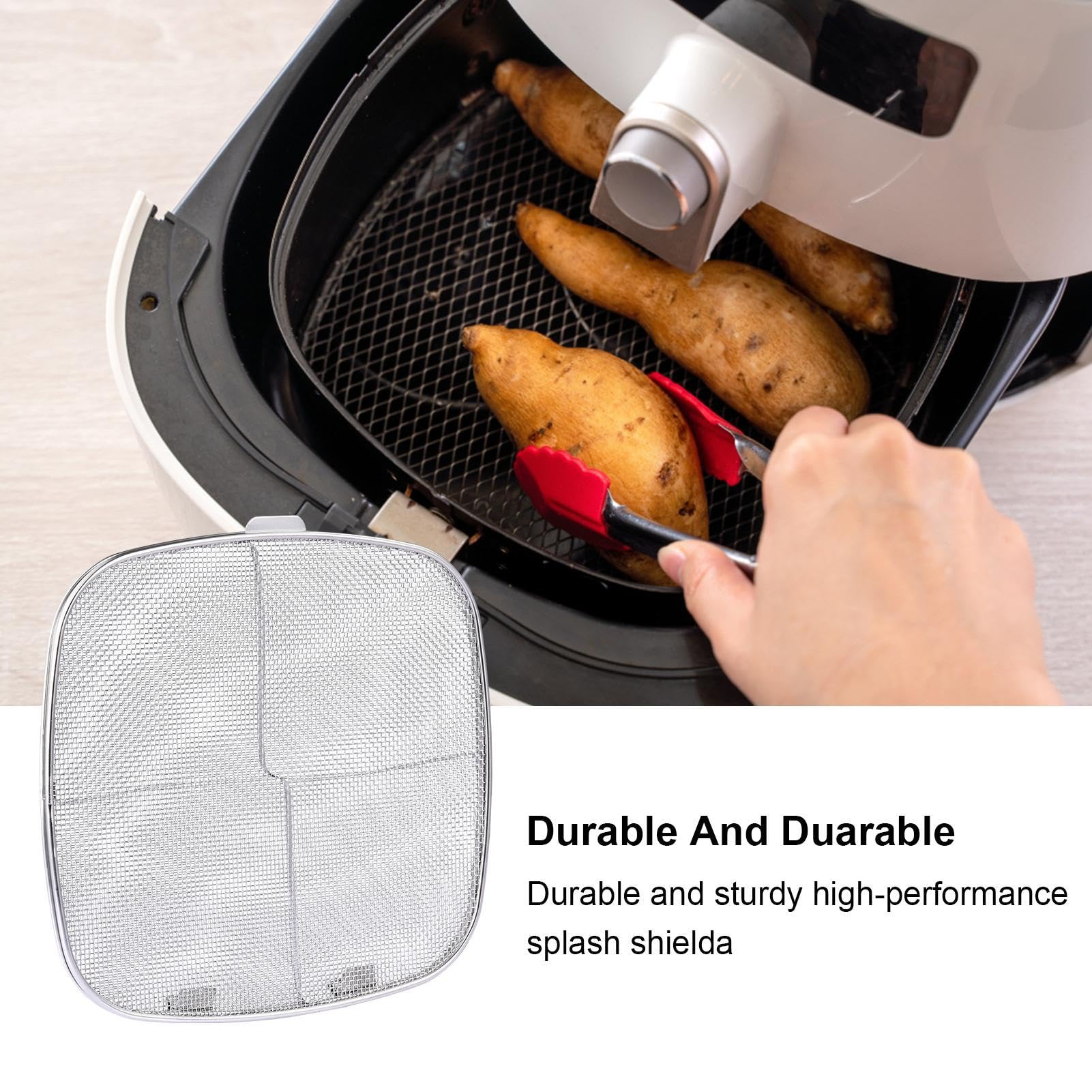 Paraschizzi Per Friggitrice In Acciaio Inox - Schermo Antischizzi 33 Cm Per Cucina