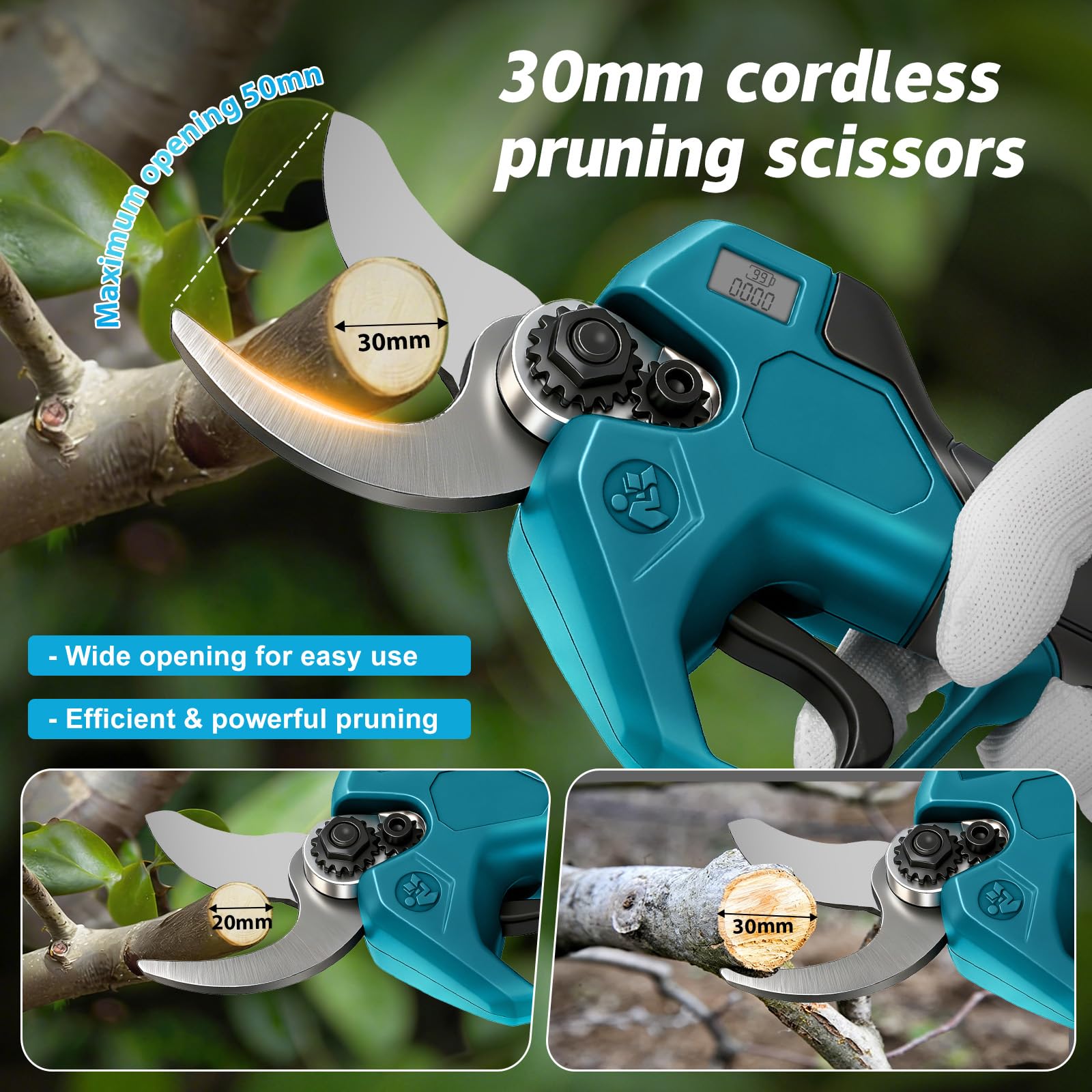 Akku-Teleskop-Kettensäge Heckenschere und Gartenschere Kombiset kompatibel mit Makita 18V, Ausziehbares Baumbeschneidungs-Werkzeugset zum Schneiden von Ästen und Bäumen (ohne Akku)