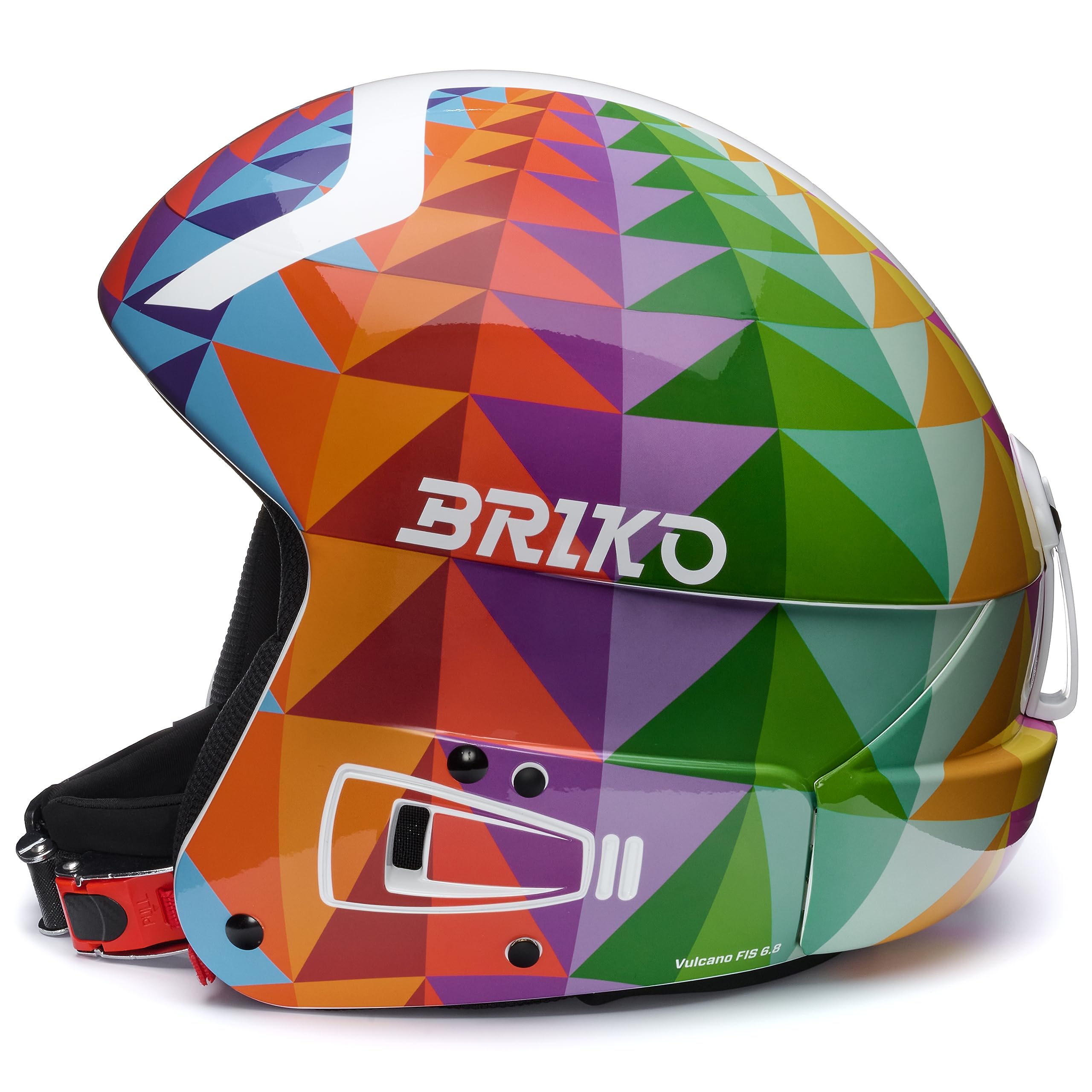 Briko, HELMET Unisex dla dorosłych, SHINY POMEGRANATE ORANGE-FUN GREEN-PERSIAN BLUE, 58