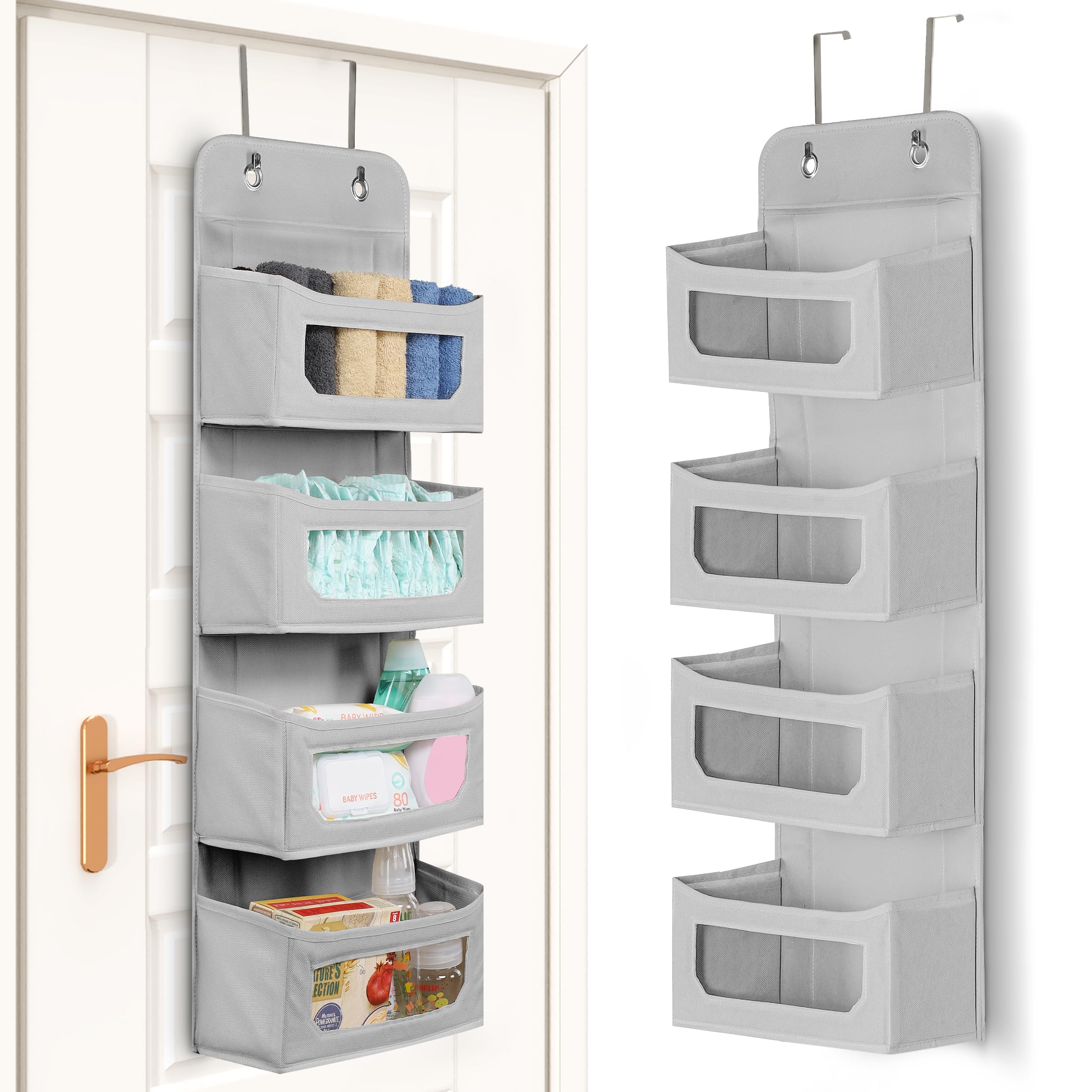 Utopia Home 4-Shelf Hanging Closet Organizer - Grey (Pack of 1) for Closet, RV, Baby, Kids, Nursery, Bedroom Over The Door Storage