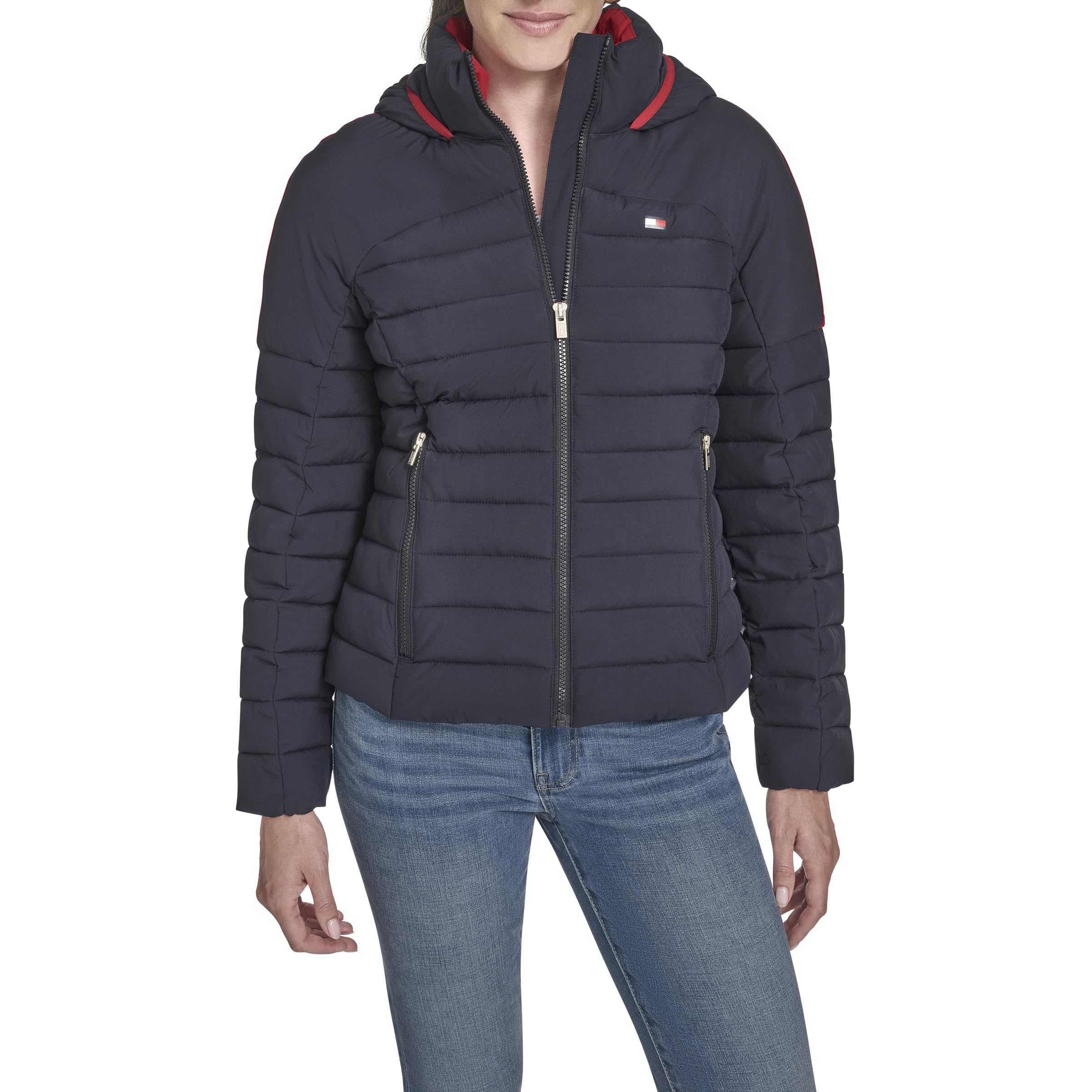 Tommy Hilfiger Women's Solid Hooded Packable Coat